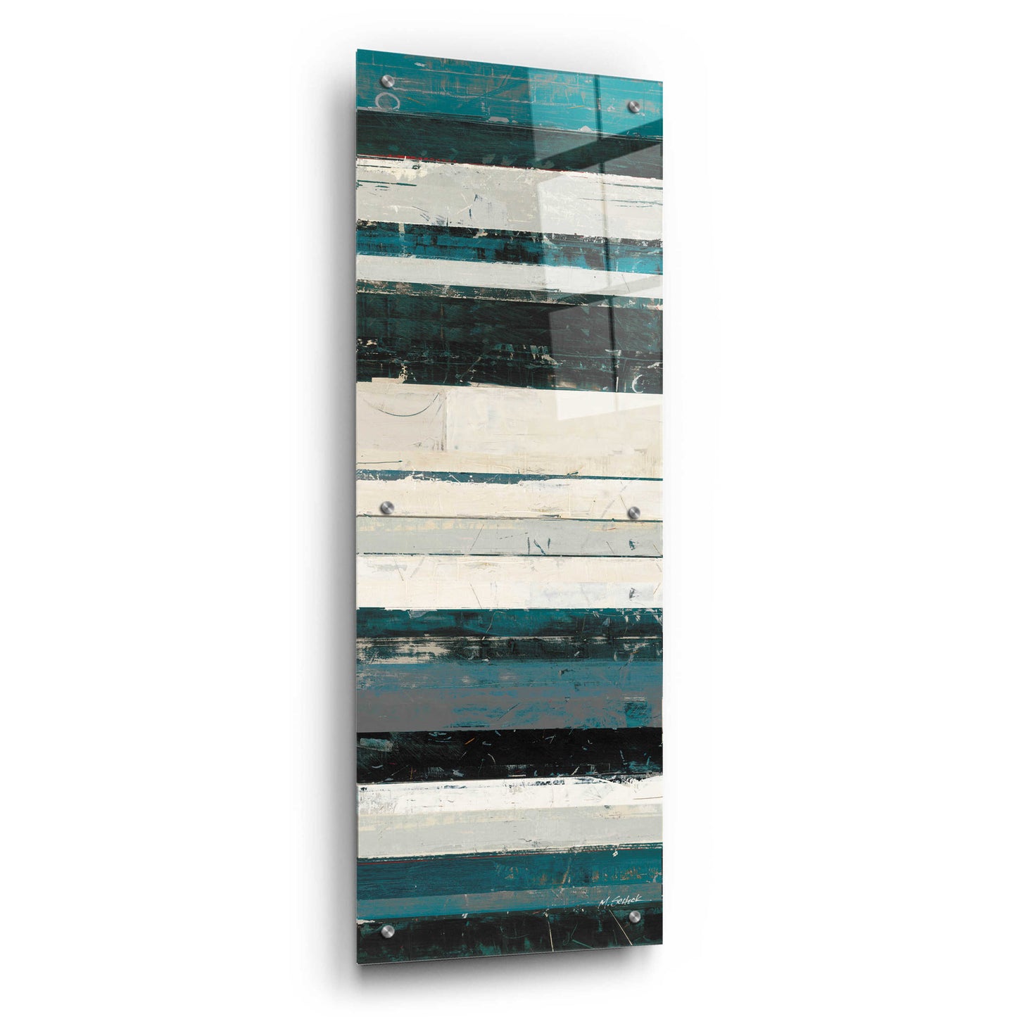 Epic Art 'Blue Zephyr IV' by Mike Schick, Acrylic Glass Wall Art,12x36