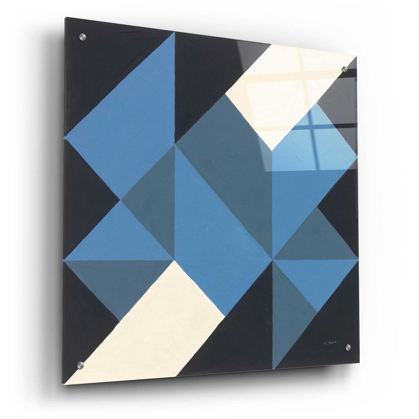 Epic Art 'Triangles I' by Mike Schick, Acrylic Glass Wall Art,24x24