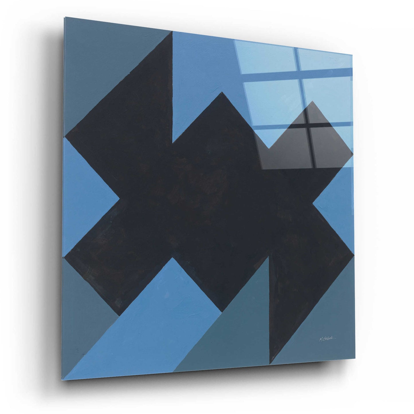 Epic Art 'Triangles II' by Mike Schick, Acrylic Glass Wall Art,12x12