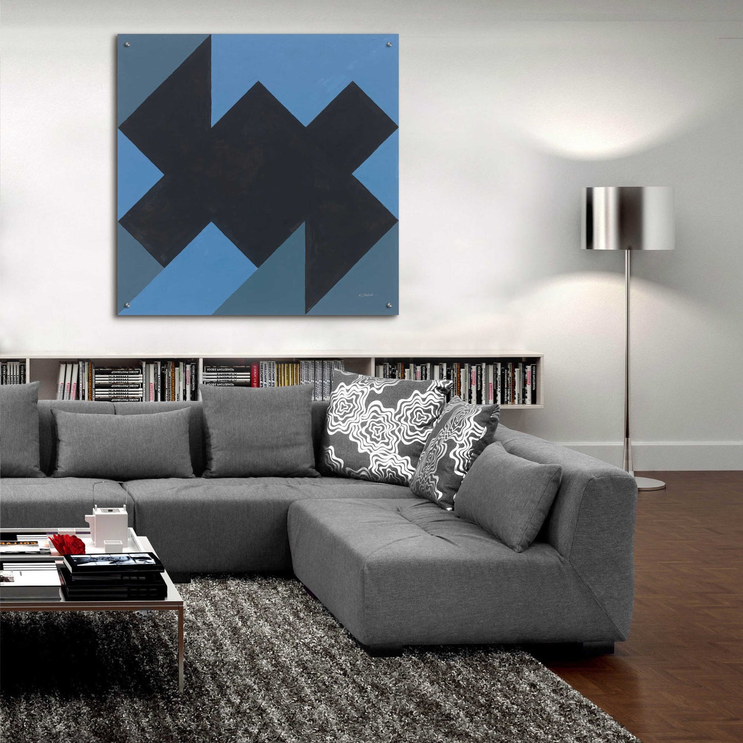 Epic Art 'Triangles II' by Mike Schick, Acrylic Glass Wall Art,36x36