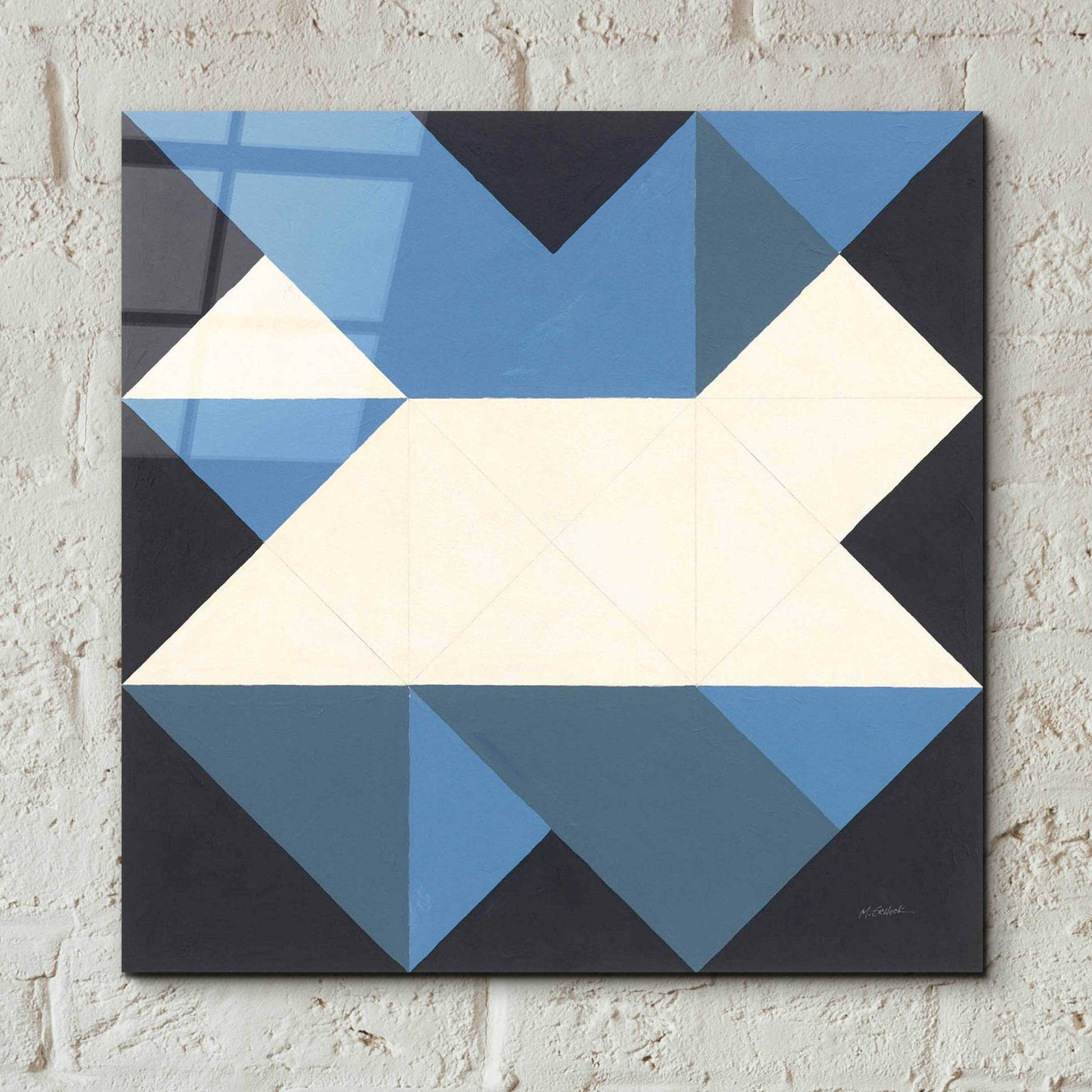 Epic Art 'Triangles III' by Mike Schick, Acrylic Glass Wall Art,12x12