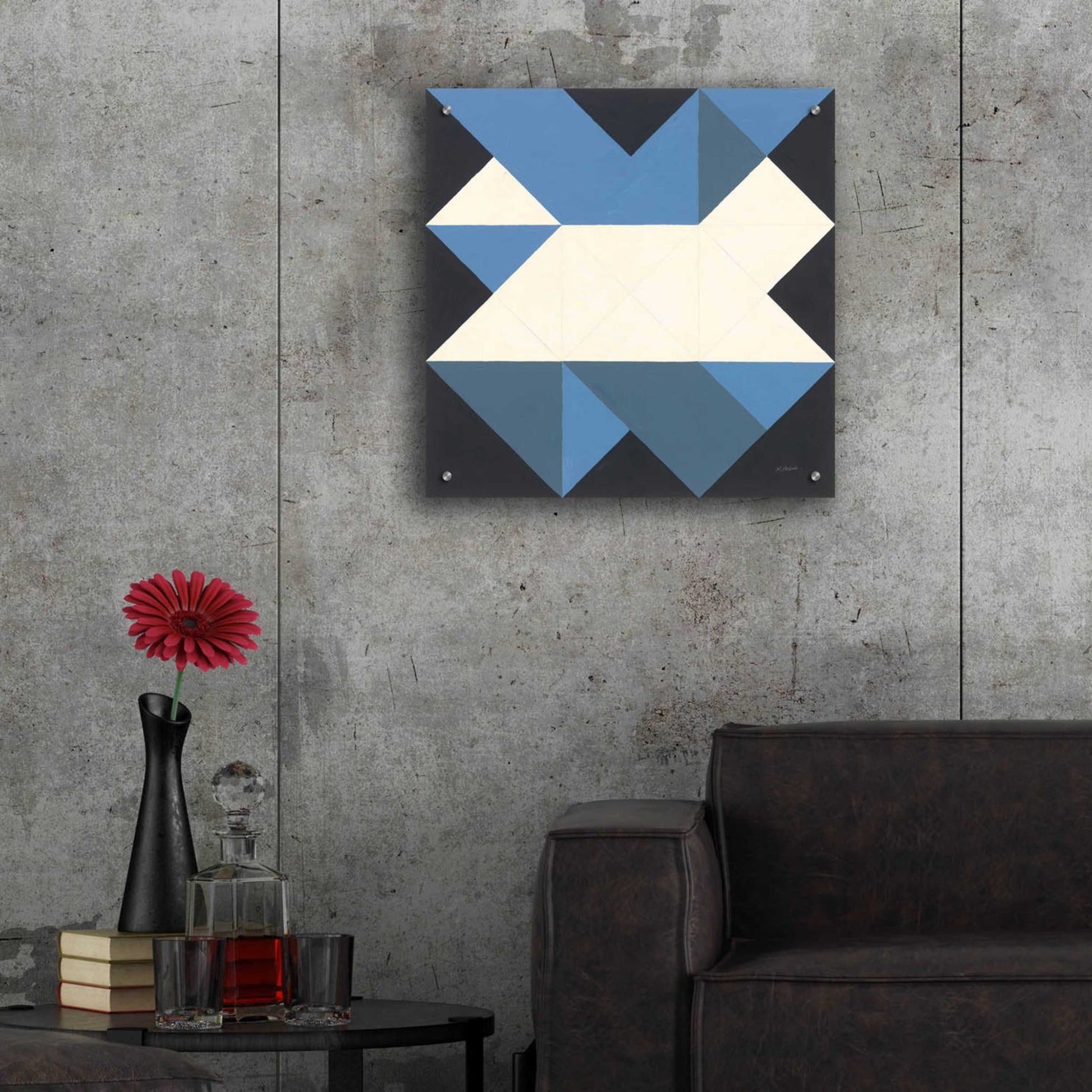 Epic Art 'Triangles III' by Mike Schick, Acrylic Glass Wall Art,24x24