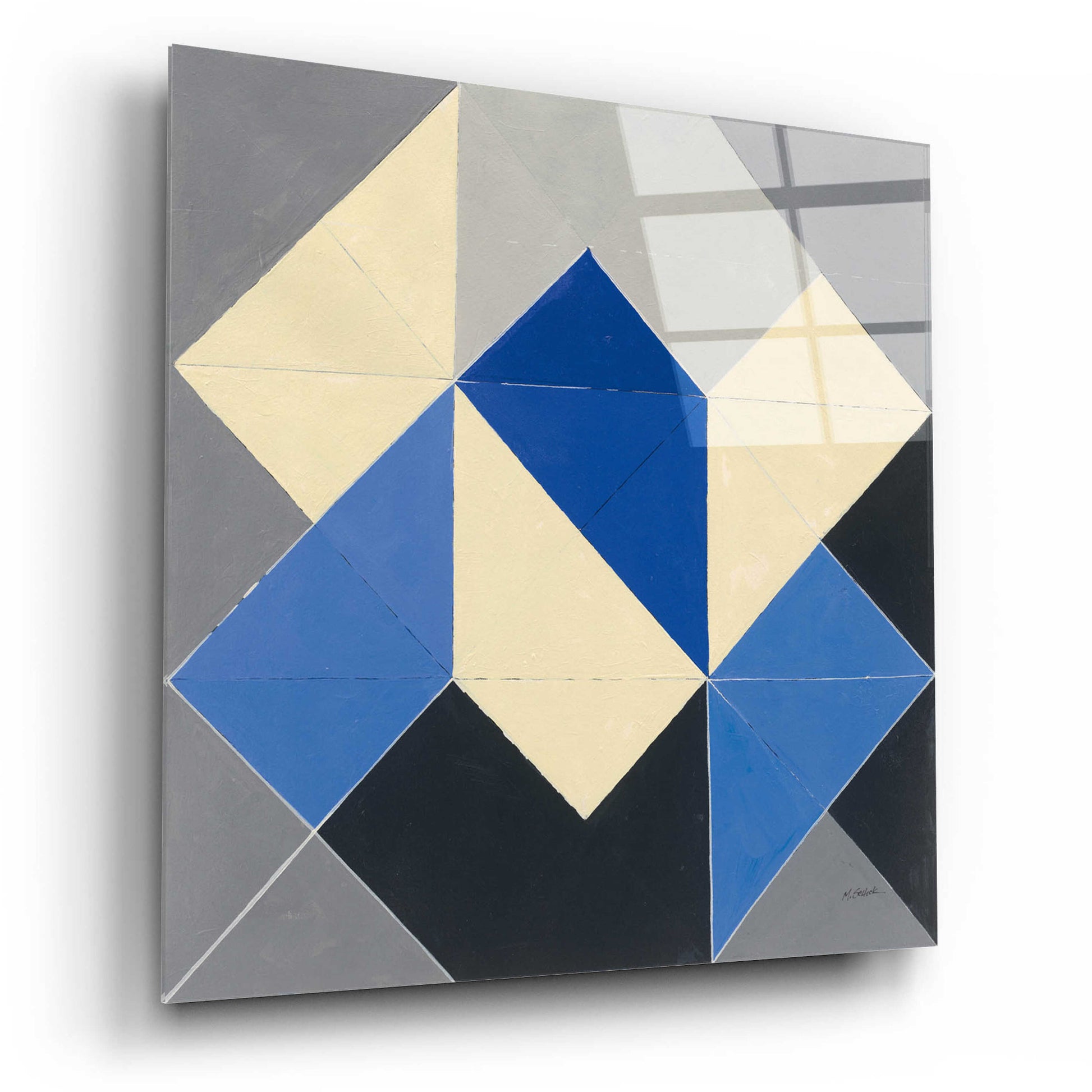 Epic Art 'Triangles IV' by Mike Schick, Acrylic Glass Wall Art,12x12