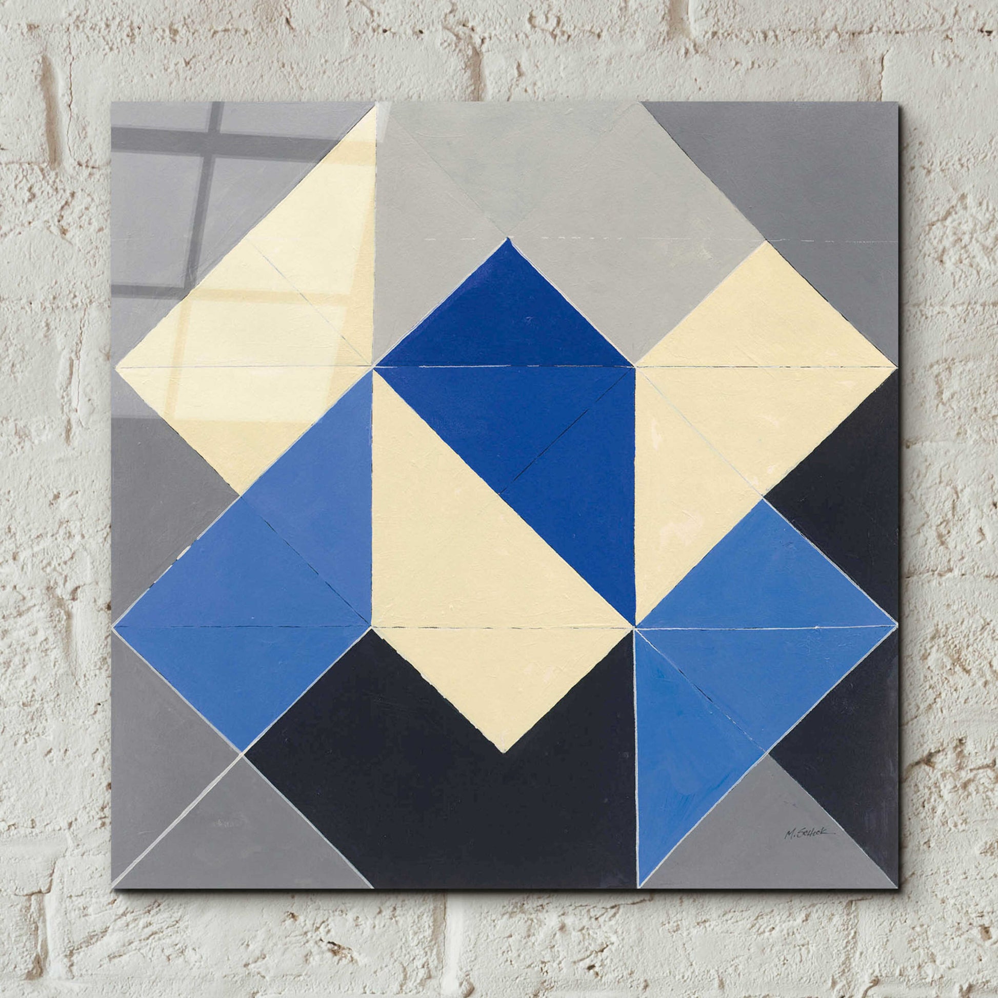 Epic Art 'Triangles IV' by Mike Schick, Acrylic Glass Wall Art,12x12