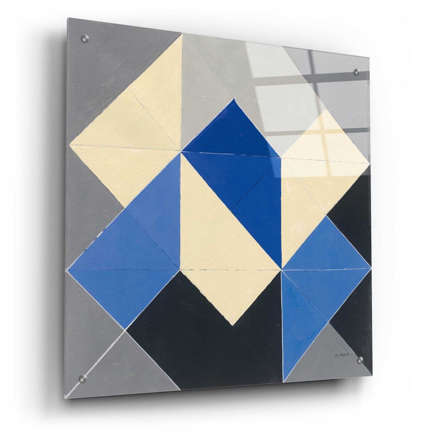 Epic Art 'Triangles IV' by Mike Schick, Acrylic Glass Wall Art,24x24