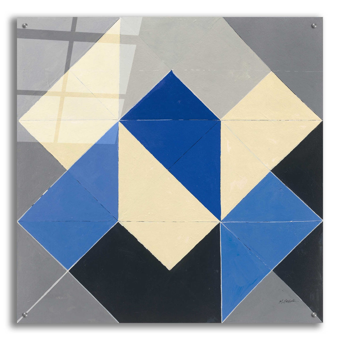 Epic Art 'Triangles IV' by Mike Schick, Acrylic Glass Wall Art,36x36