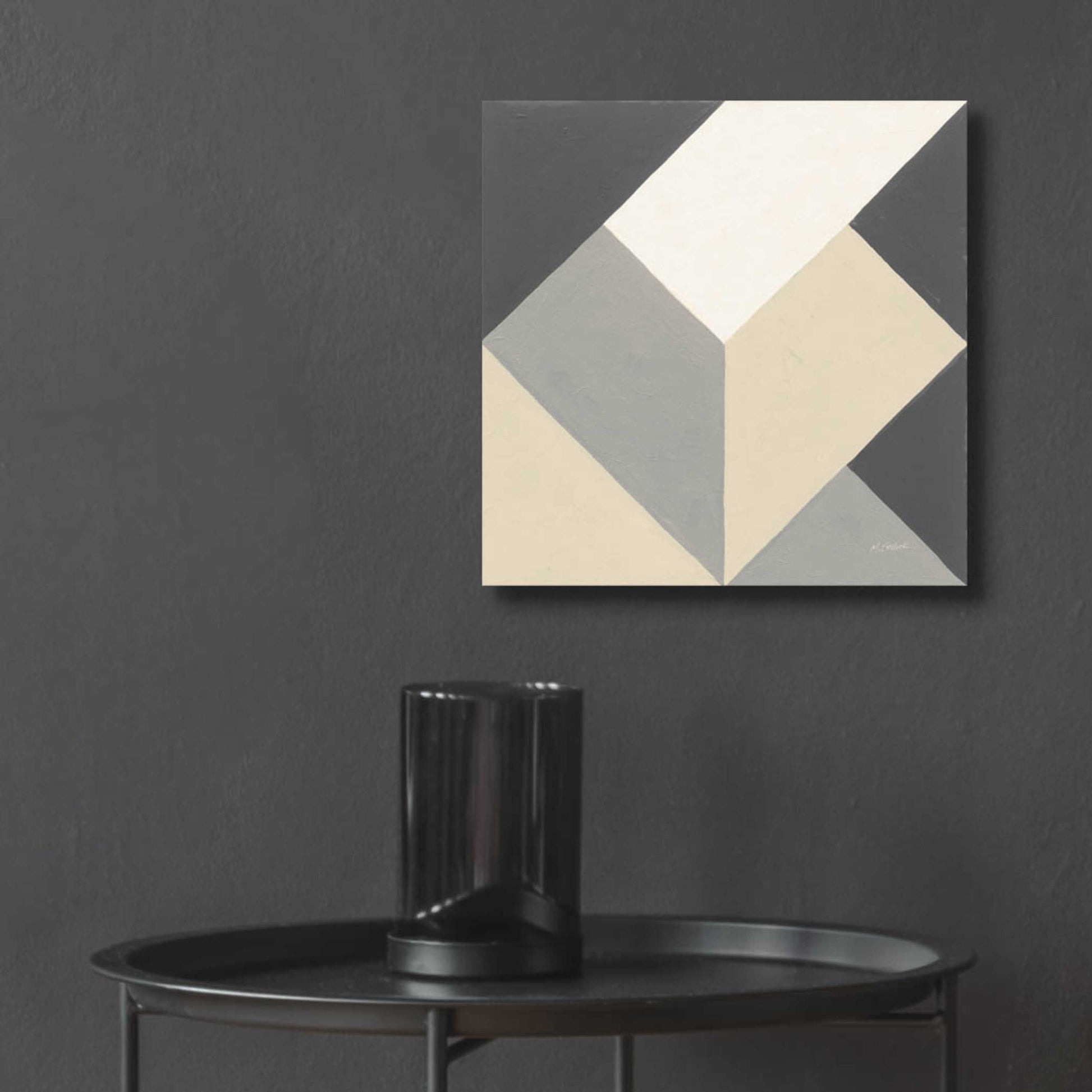 Epic Art 'Triangles I Neutral Crop' by Mike Schick, Acrylic Glass Wall Art,12x12