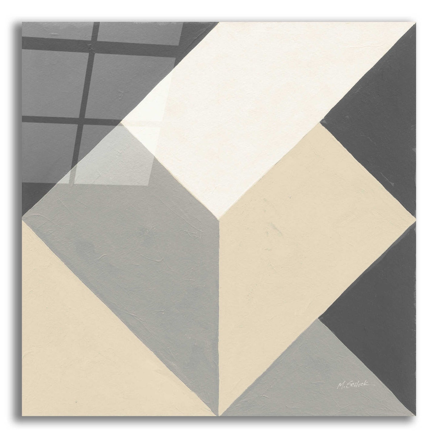 Epic Art 'Triangles I Neutral Crop' by Mike Schick, Acrylic Glass Wall Art,12x12