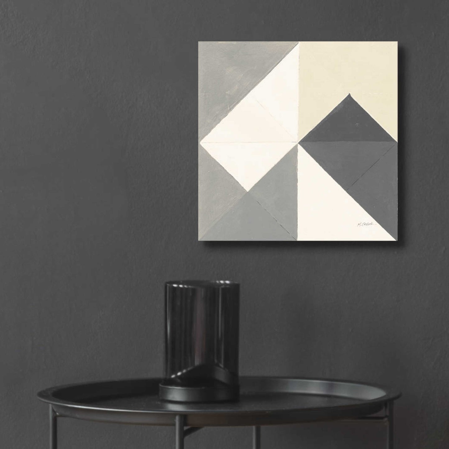 Epic Art 'Triangles IV Neutral Crop' by Mike Schick, Acrylic Glass Wall Art,12x12