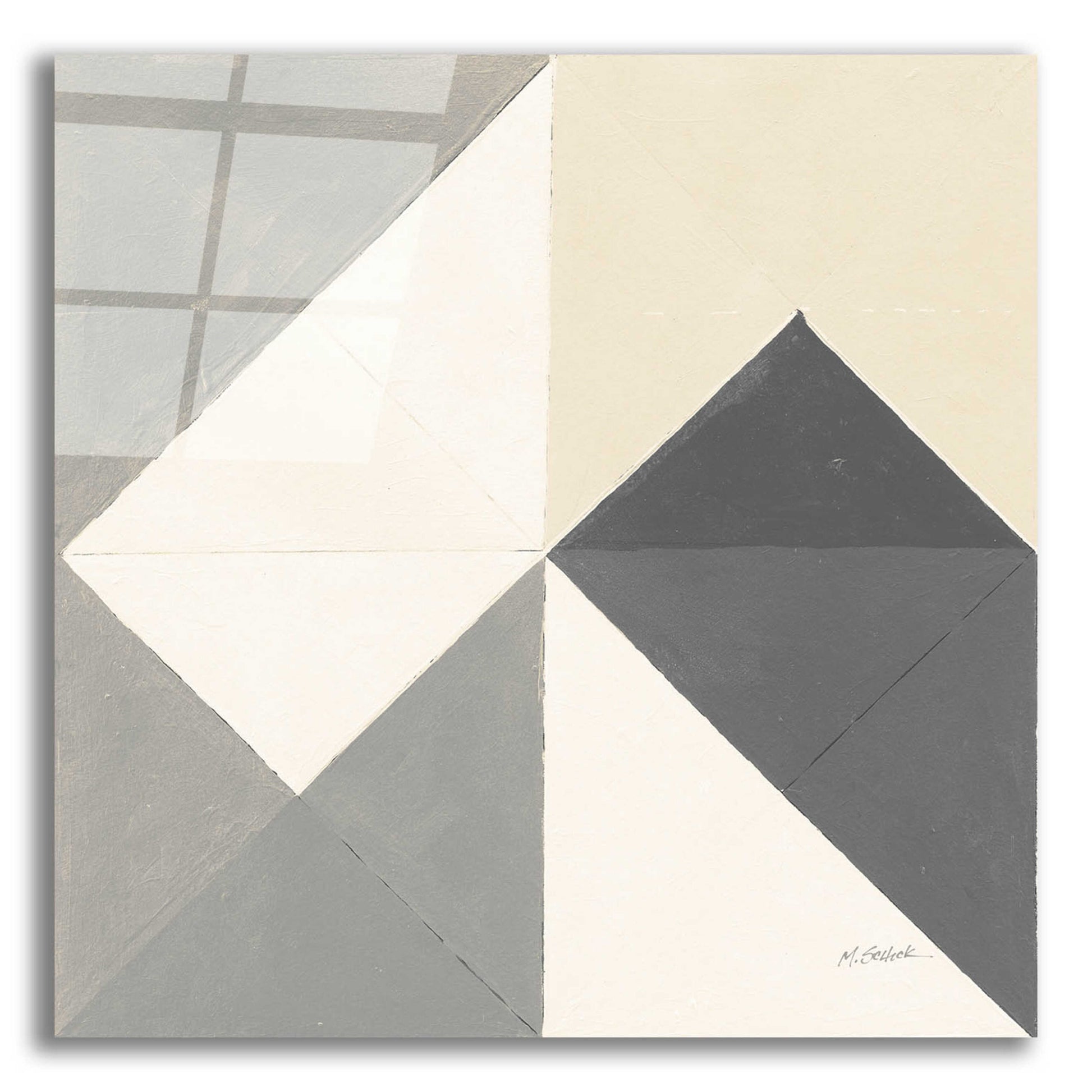 Epic Art 'Triangles IV Neutral Crop' by Mike Schick, Acrylic Glass Wall Art,12x12