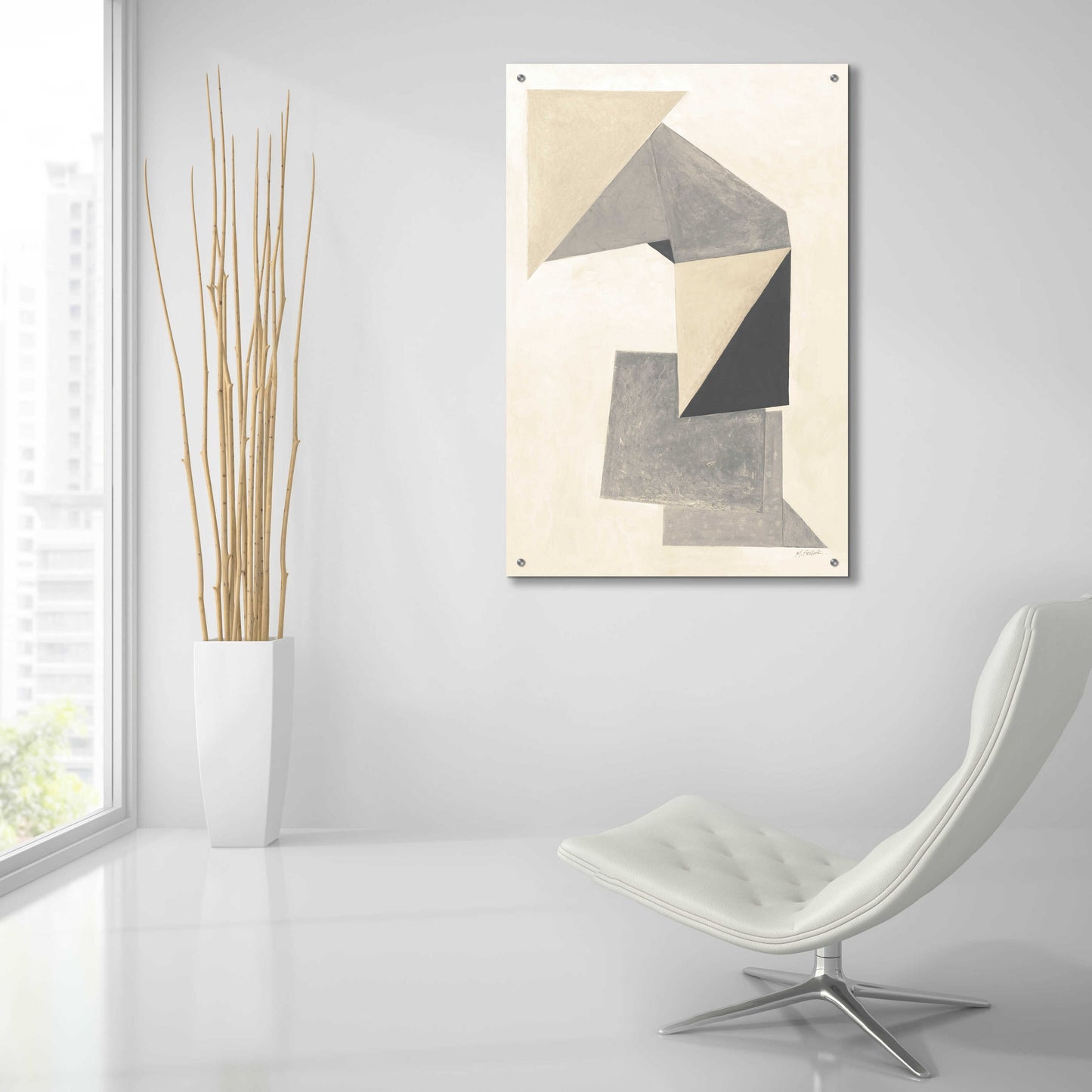 Epic Art 'Paper Trail Neutral' by Mike Schick, Acrylic Glass Wall Art,24x36