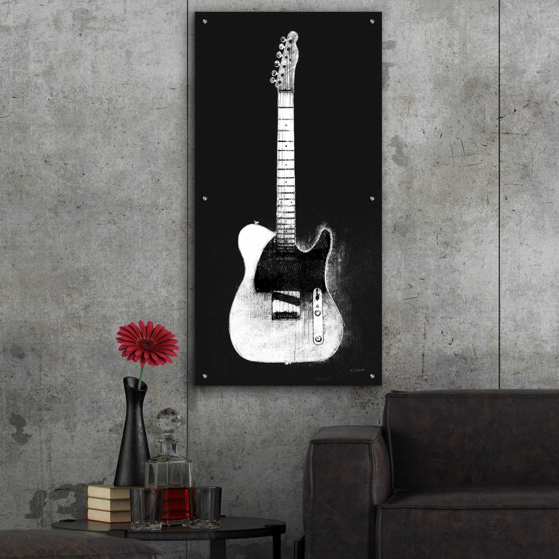 Epic Art 'Garage Band I Wb' by Mike Schick, Acrylic Glass Wall Art,24x48