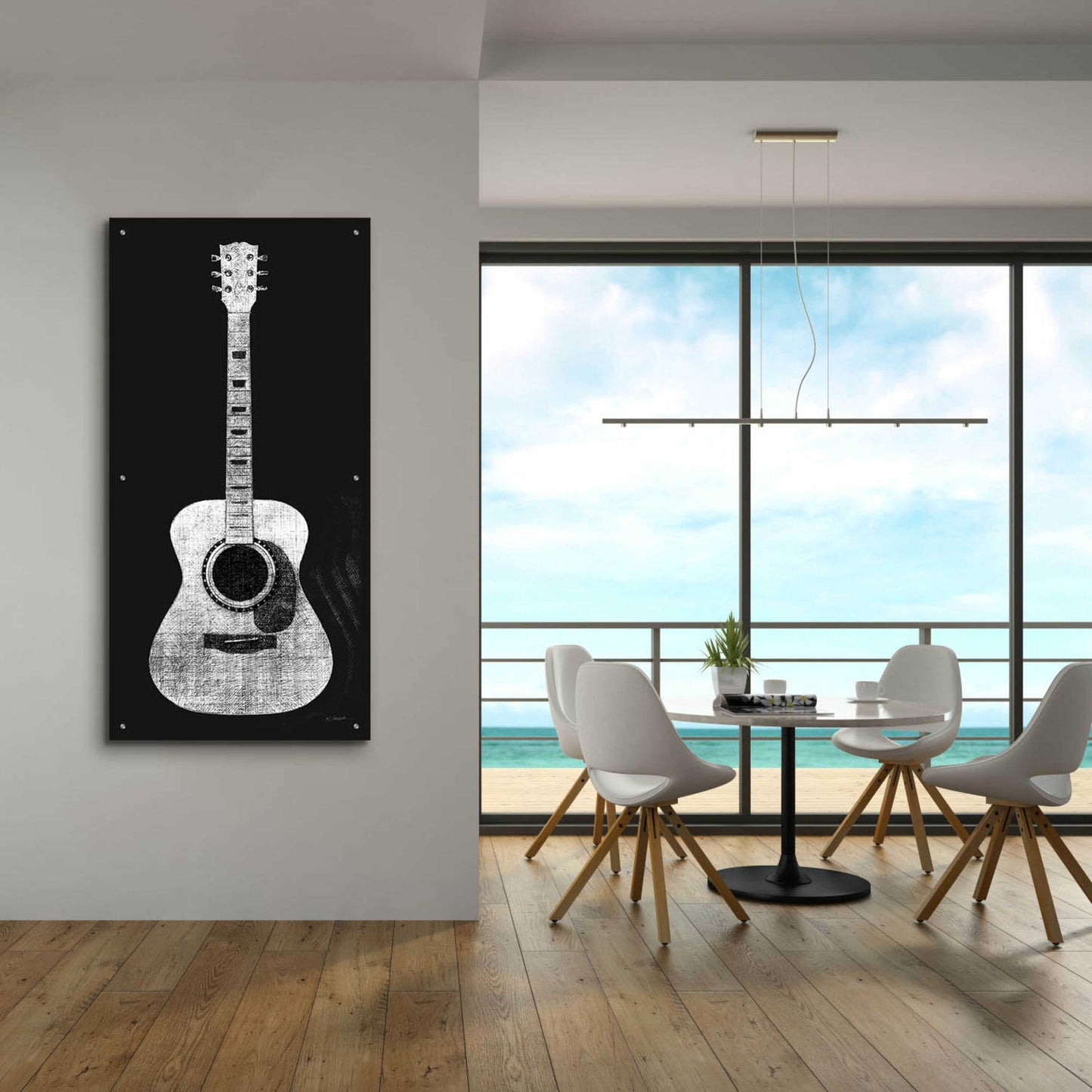 Epic Art 'Garage Band II Wb' by Mike Schick, Acrylic Glass Wall Art,24x48