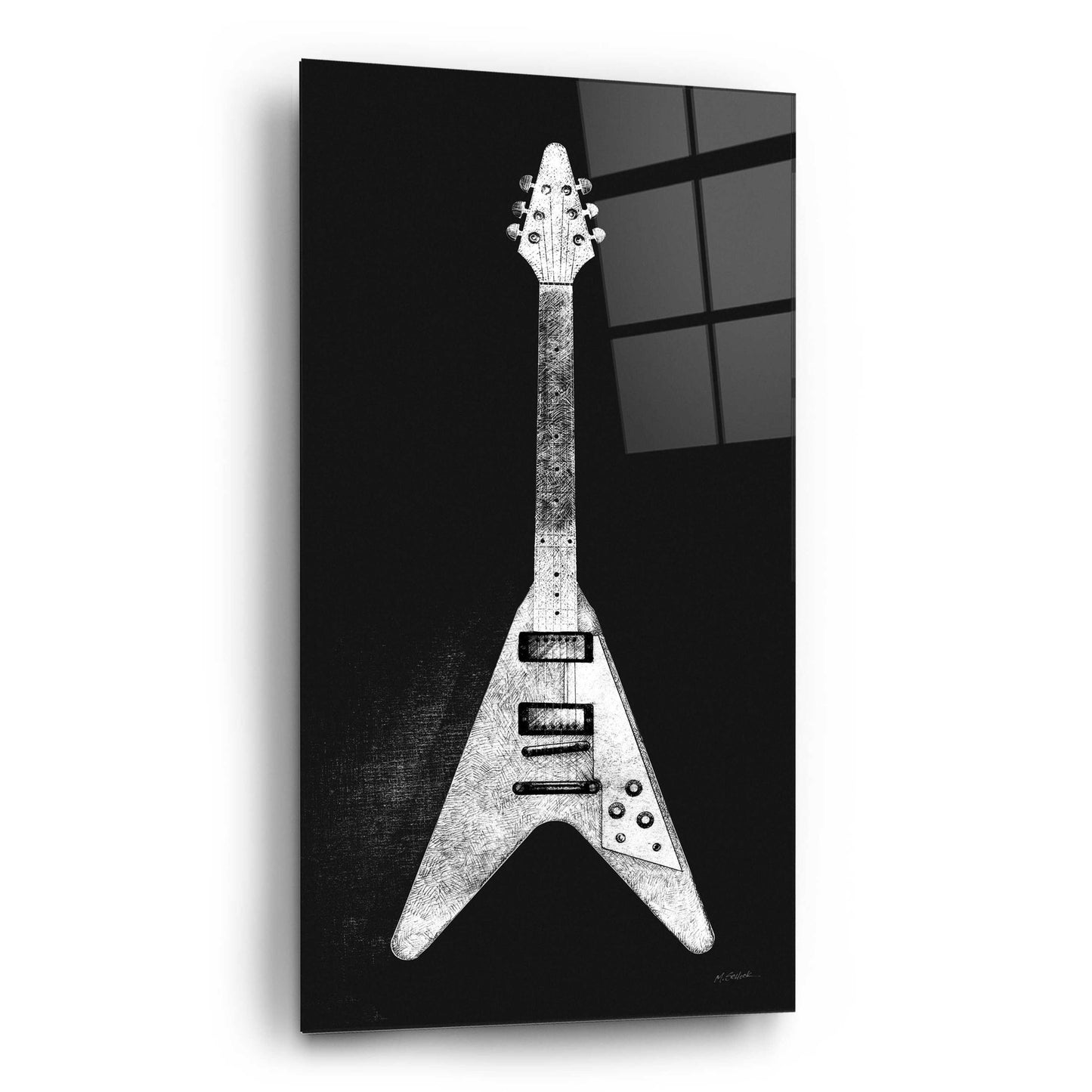 Epic Art 'Garage Band III Wb' by Mike Schick, Acrylic Glass Wall Art,12x24