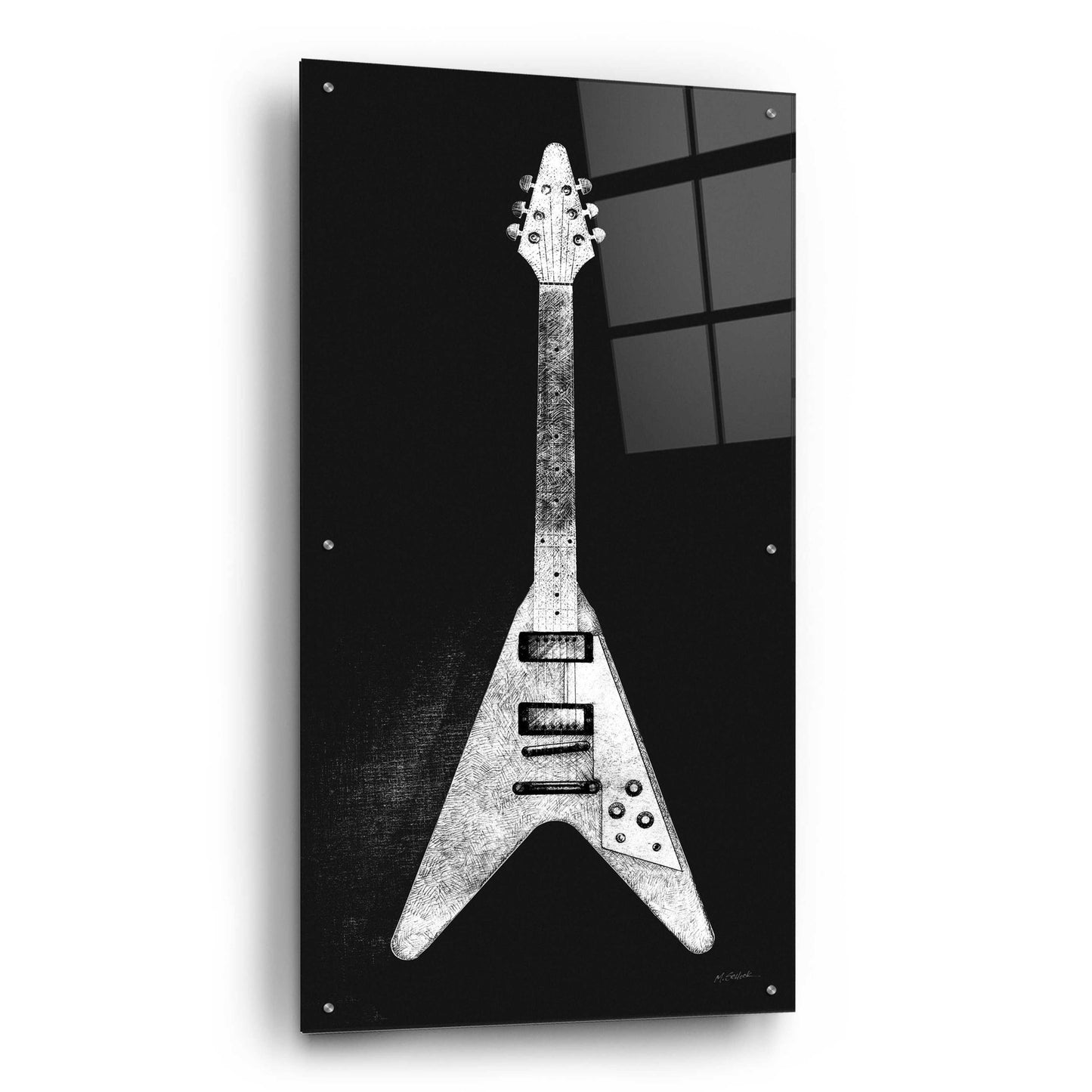 Epic Art 'Garage Band III Wb' by Mike Schick, Acrylic Glass Wall Art,24x48