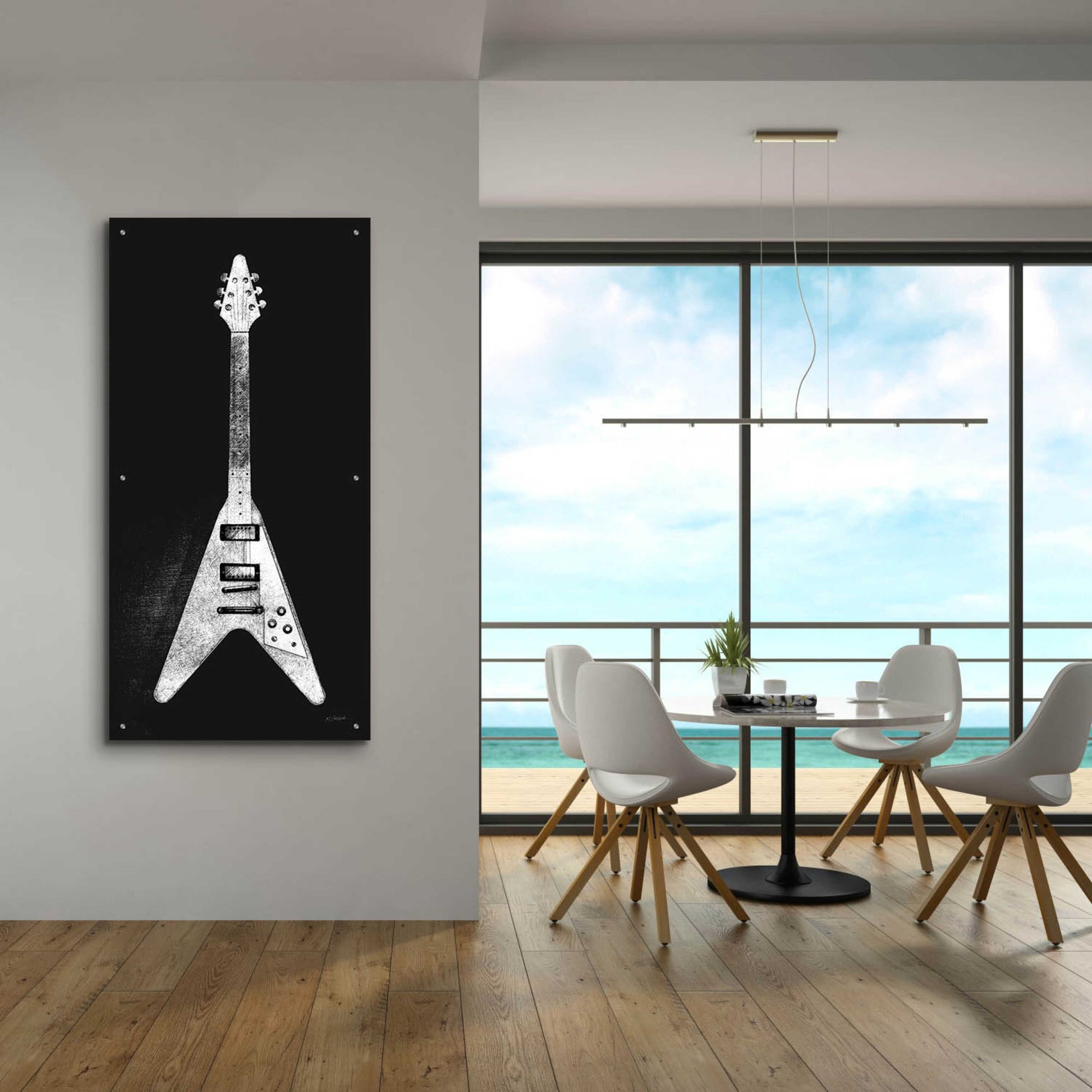 Epic Art 'Garage Band III Wb' by Mike Schick, Acrylic Glass Wall Art,24x48