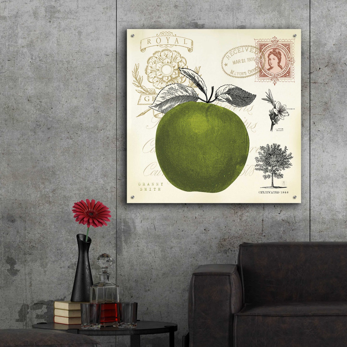 Epic Art 'Apple Notes' by Studio Mousseau, Acrylic Glass Wall Art,36x36