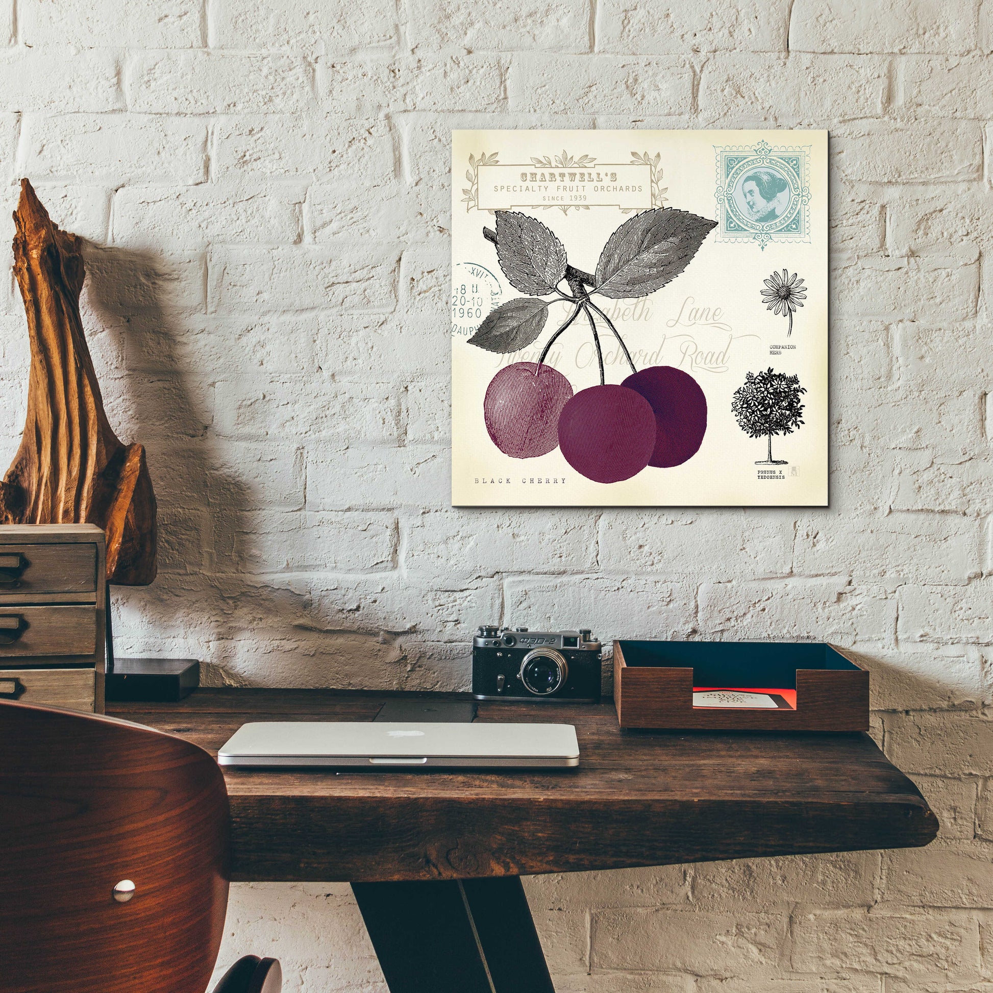 Epic Art 'Cherry Notes' by Studio Mousseau, Acrylic Glass Wall Art,12x12