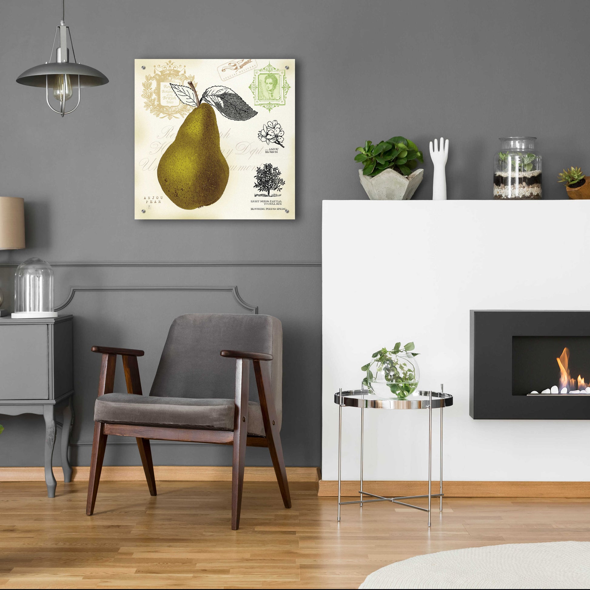 Epic Art 'Pear Notes' by Studio Mousseau, Acrylic Glass Wall Art,24x24