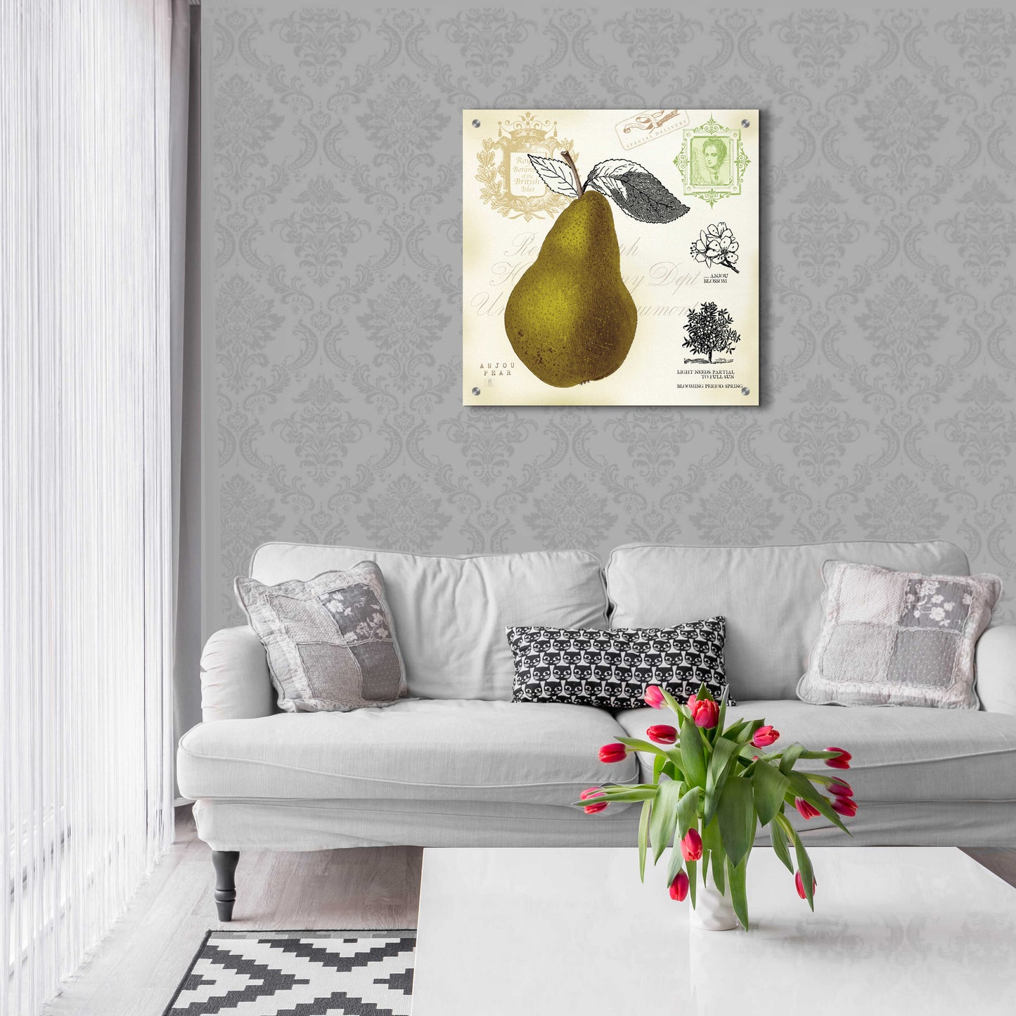 Epic Art 'Pear Notes' by Studio Mousseau, Acrylic Glass Wall Art,24x24