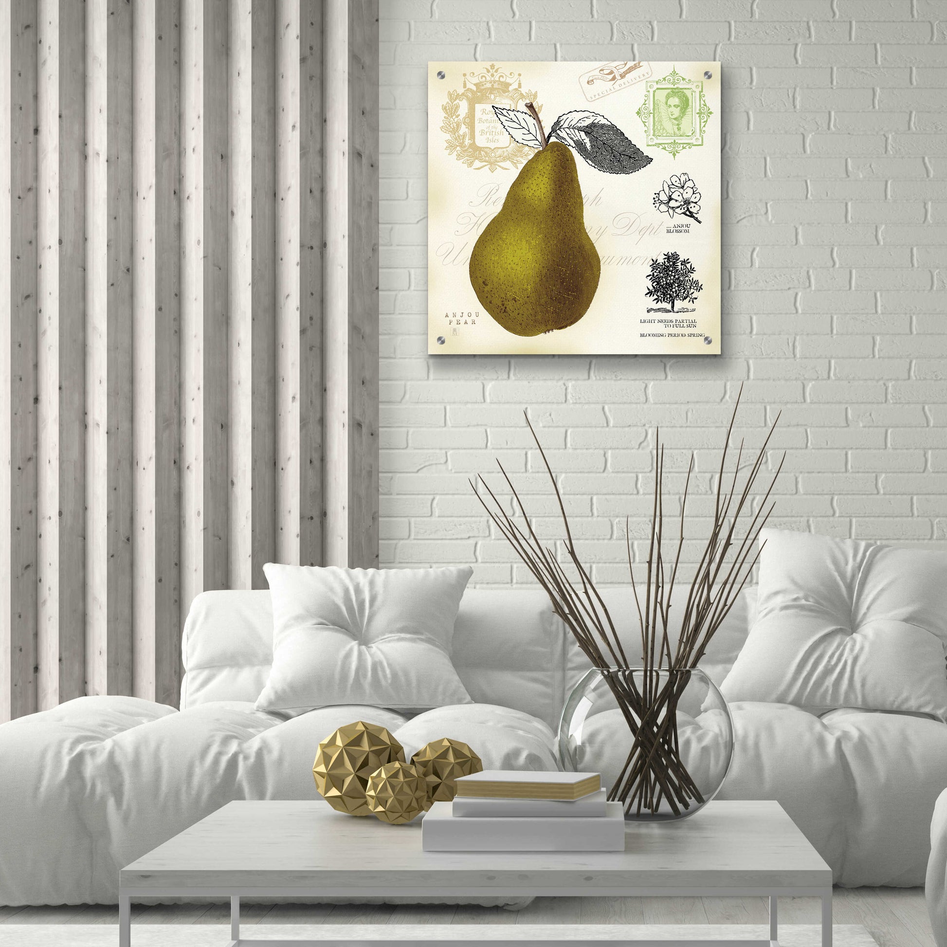 Epic Art 'Pear Notes' by Studio Mousseau, Acrylic Glass Wall Art,24x24