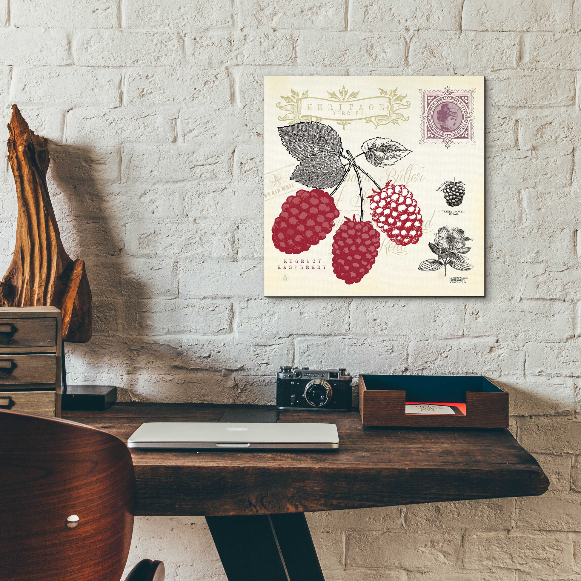 Epic Art 'Raspberry Notes' by Studio Mousseau, Acrylic Glass Wall Art,12x12