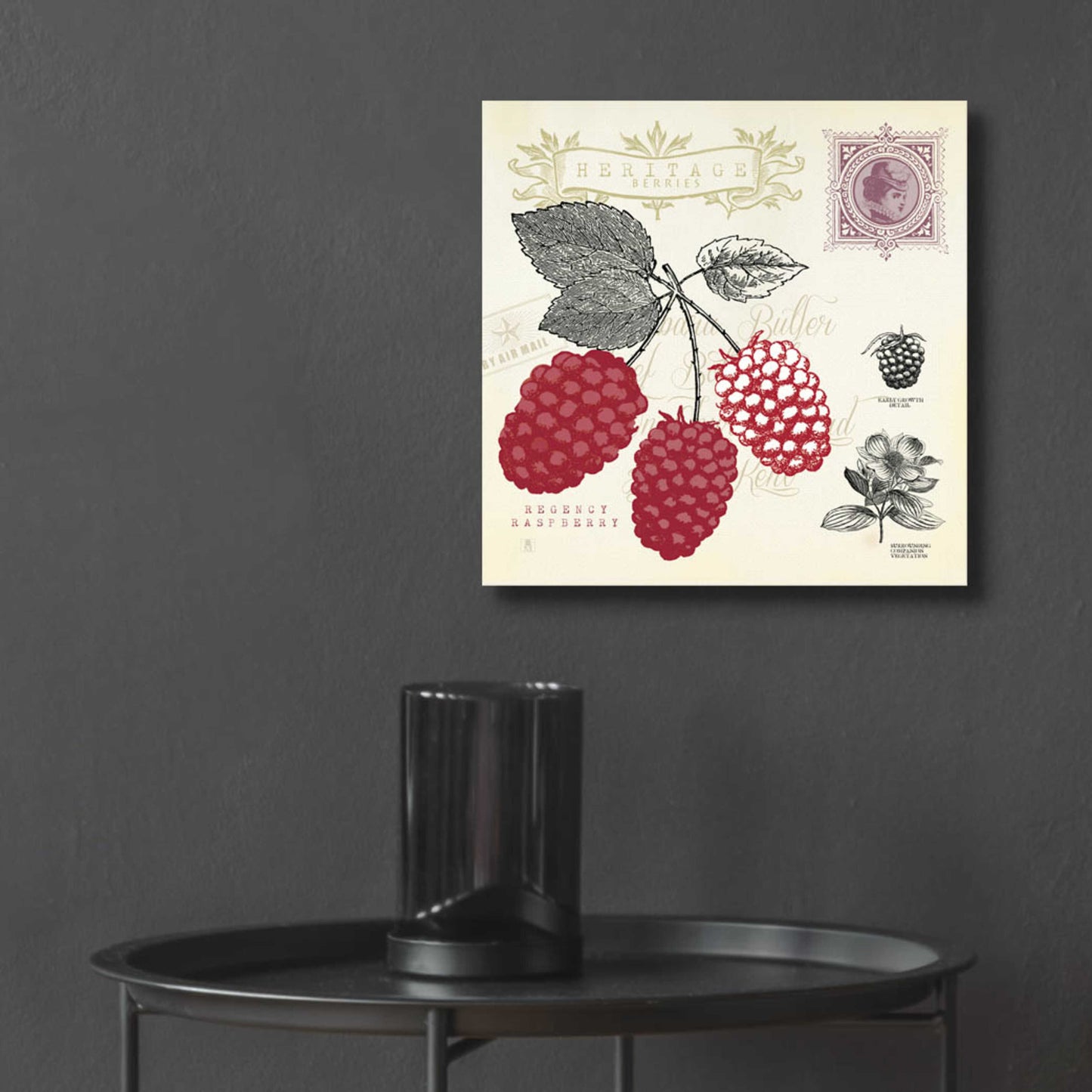 Epic Art 'Raspberry Notes' by Studio Mousseau, Acrylic Glass Wall Art,12x12