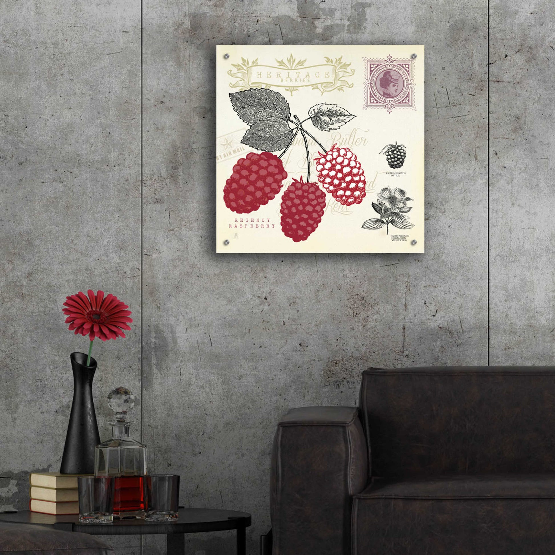 Epic Art 'Raspberry Notes' by Studio Mousseau, Acrylic Glass Wall Art,24x24