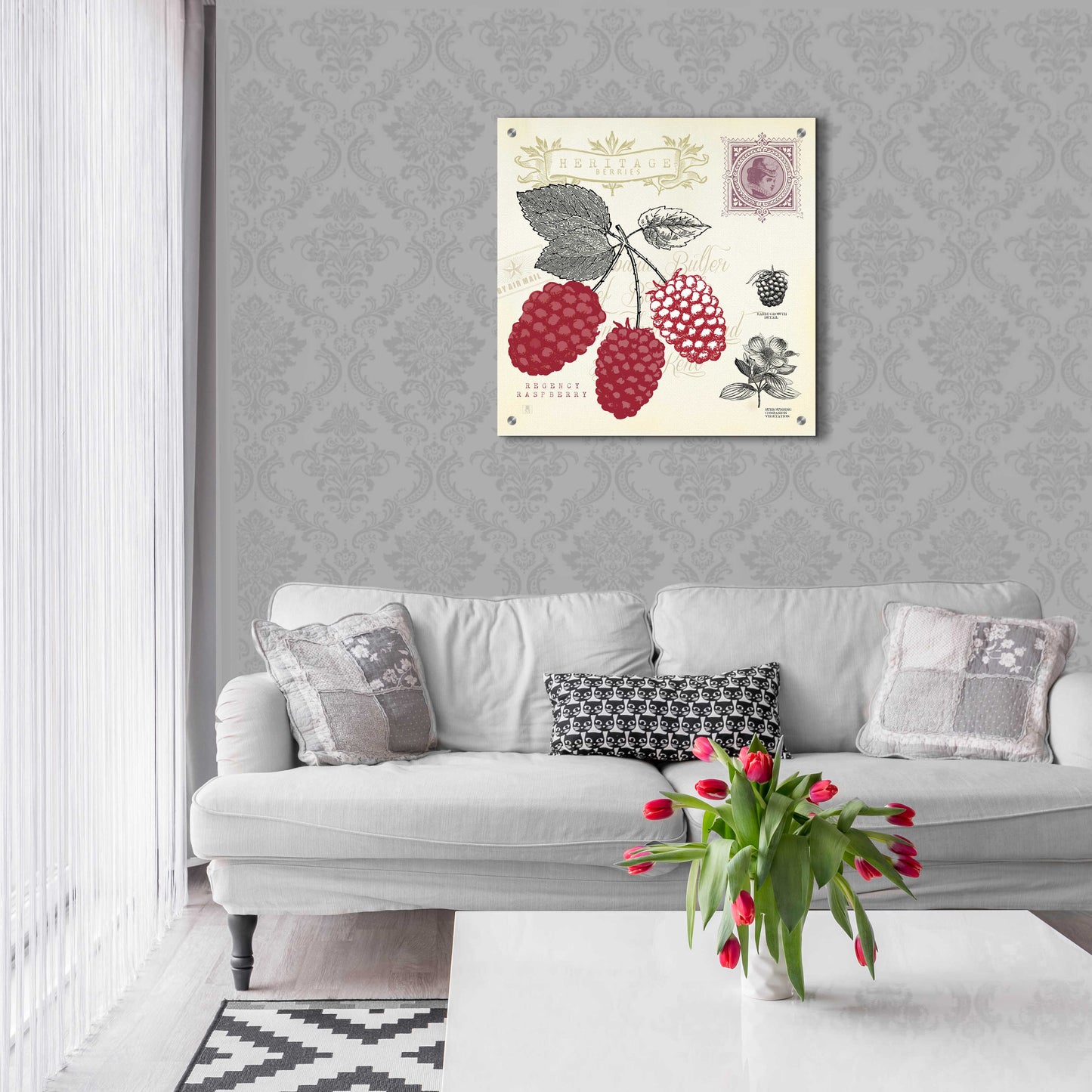 Epic Art 'Raspberry Notes' by Studio Mousseau, Acrylic Glass Wall Art,24x24