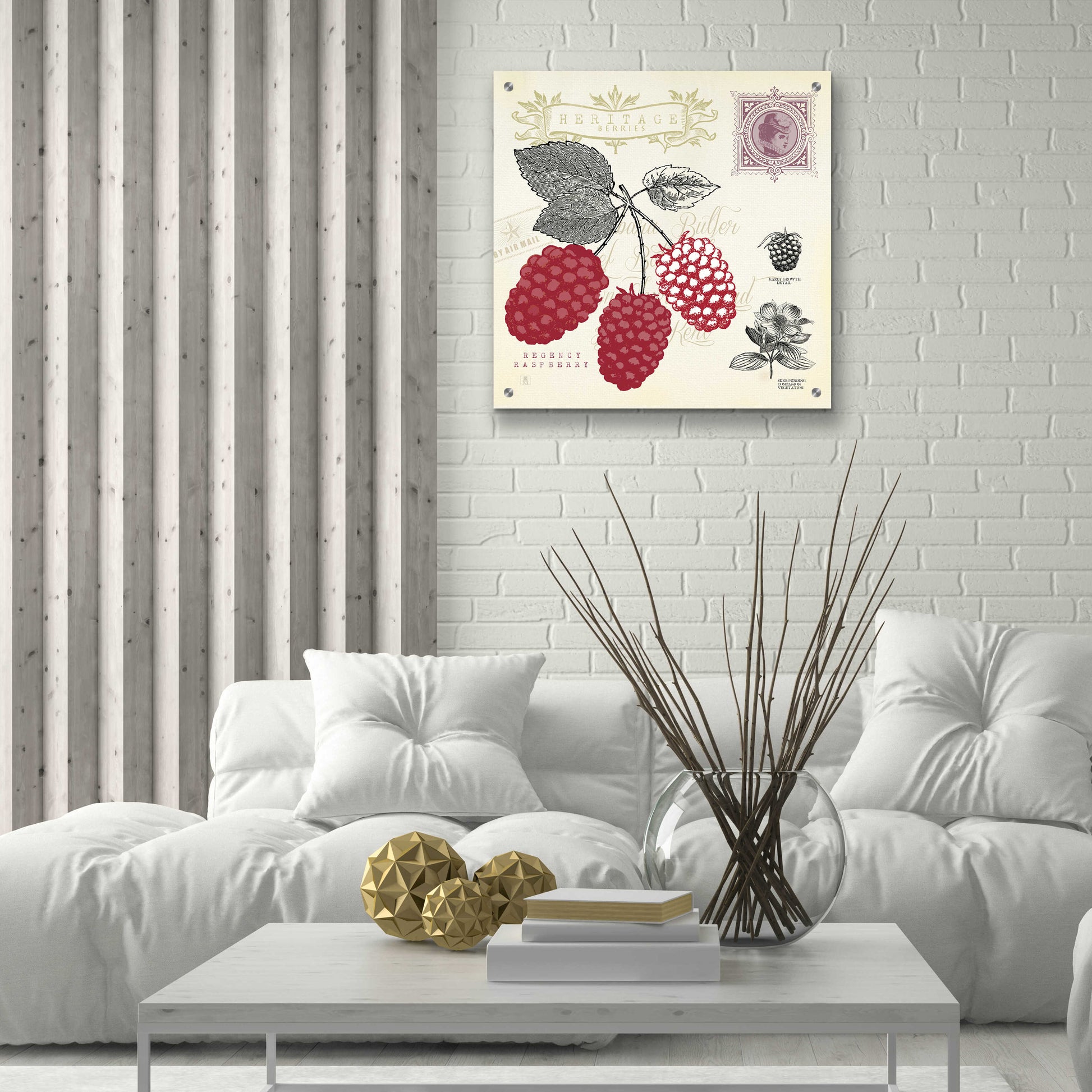 Epic Art 'Raspberry Notes' by Studio Mousseau, Acrylic Glass Wall Art,24x24