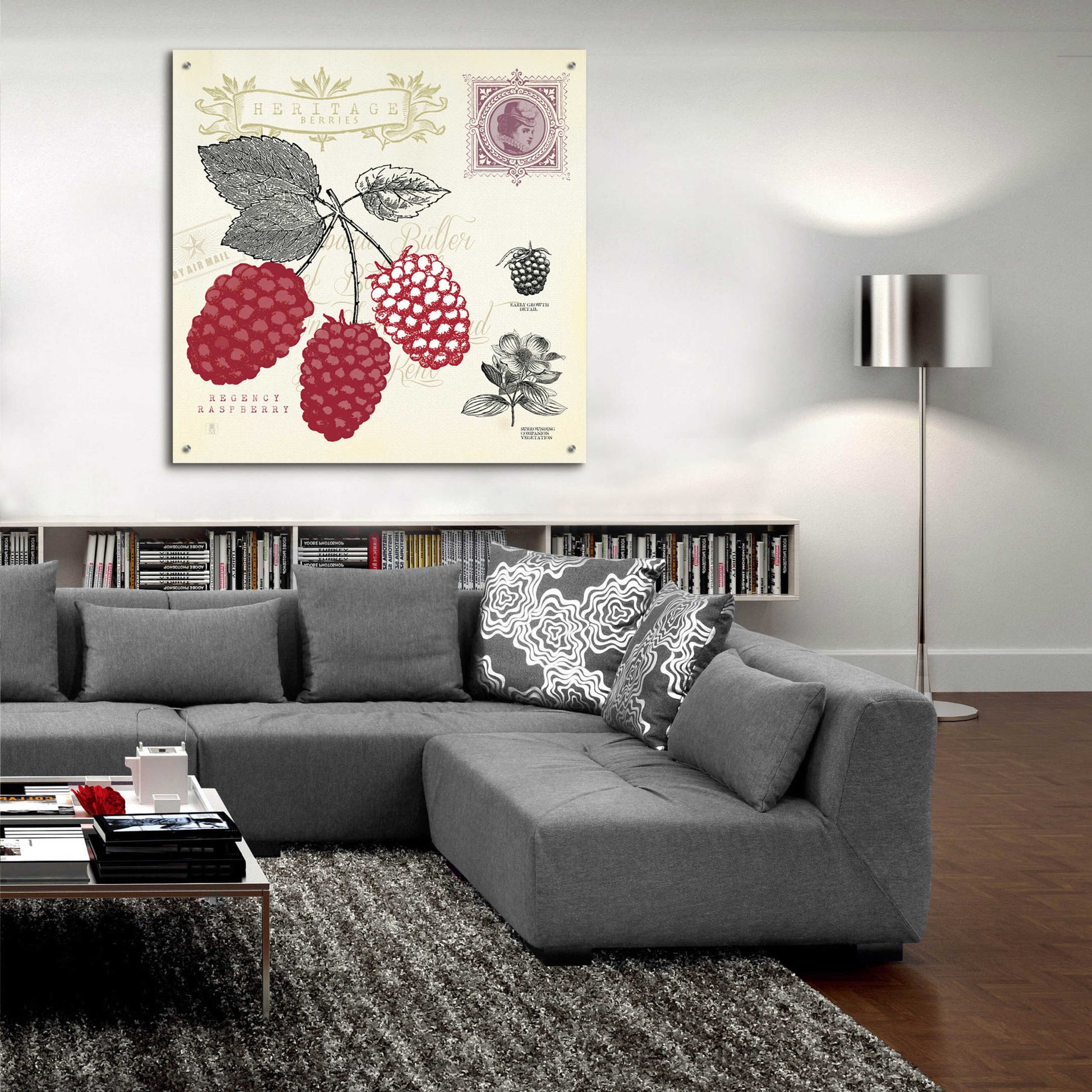 Epic Art 'Raspberry Notes' by Studio Mousseau, Acrylic Glass Wall Art,36x36