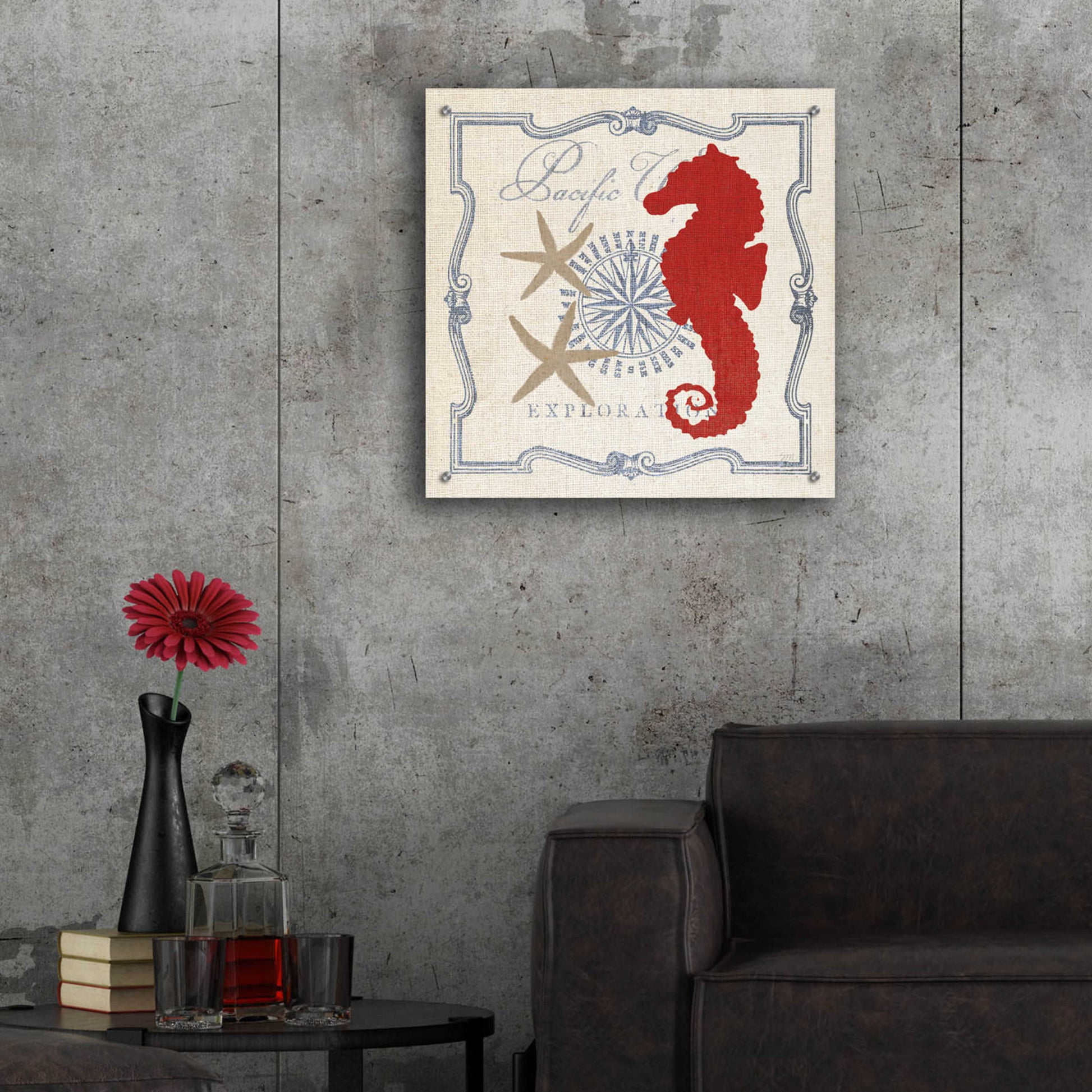 Epic Art 'Pacific Seahorse' by Studio Mousseau, Acrylic Glass Wall Art,24x24