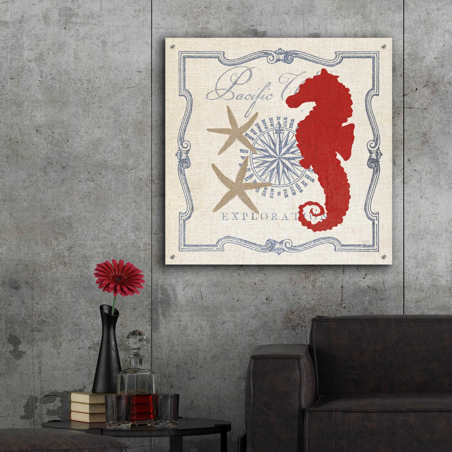 Epic Art 'Pacific Seahorse' by Studio Mousseau, Acrylic Glass Wall Art,36x36