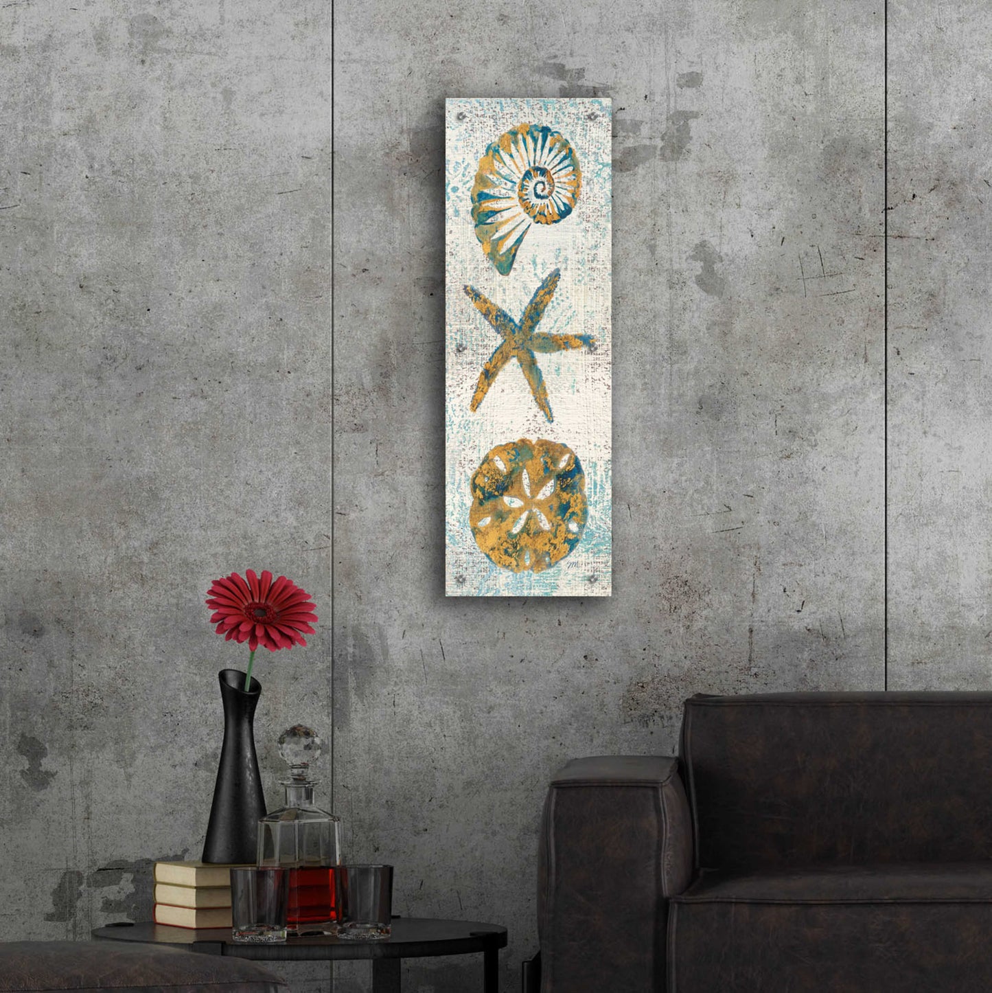 Epic Art 'Coastal Beauty Panel I' by Studio Mousseau, Acrylic Glass Wall Art,12x36