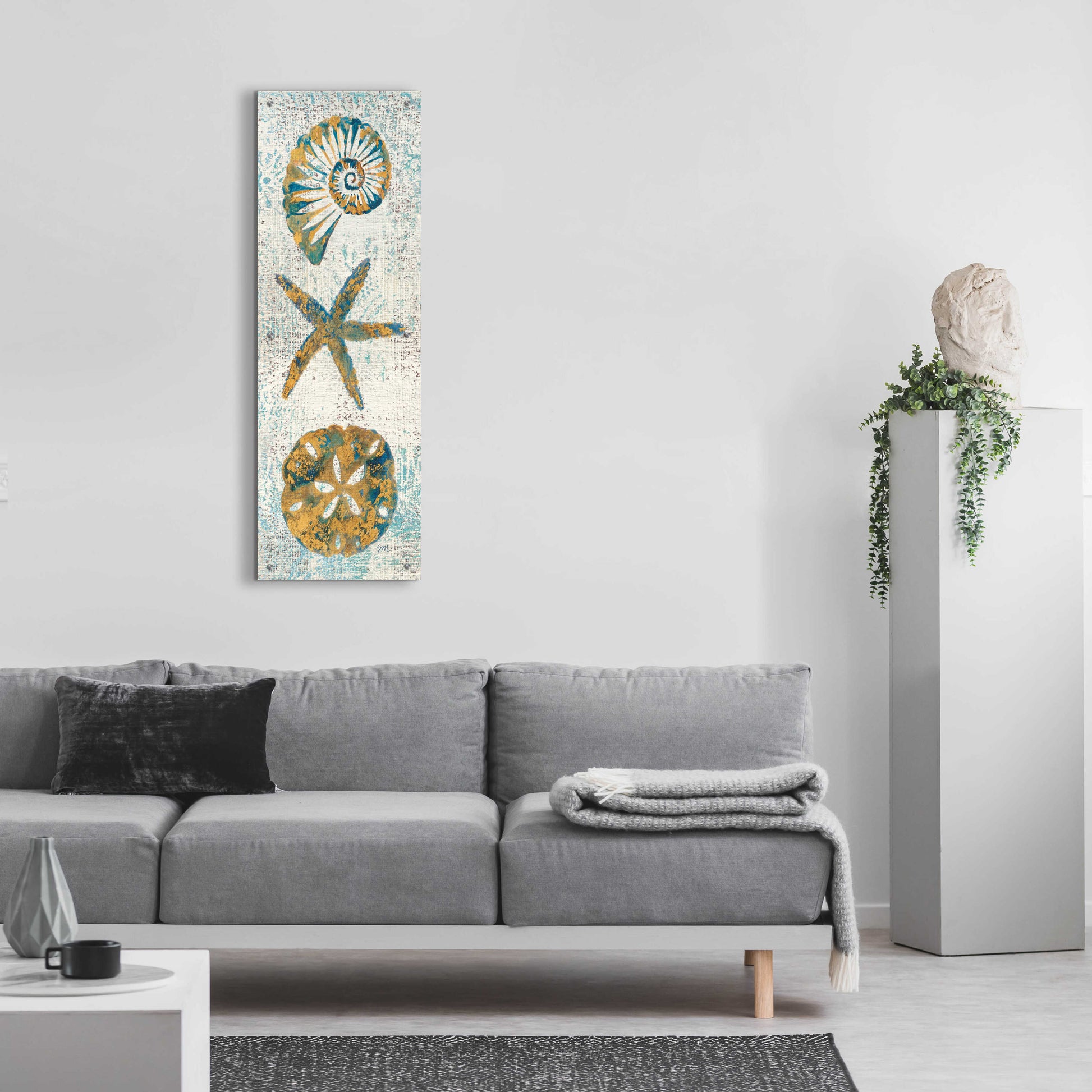 Epic Art 'Coastal Beauty Panel I' by Studio Mousseau, Acrylic Glass Wall Art,16x48