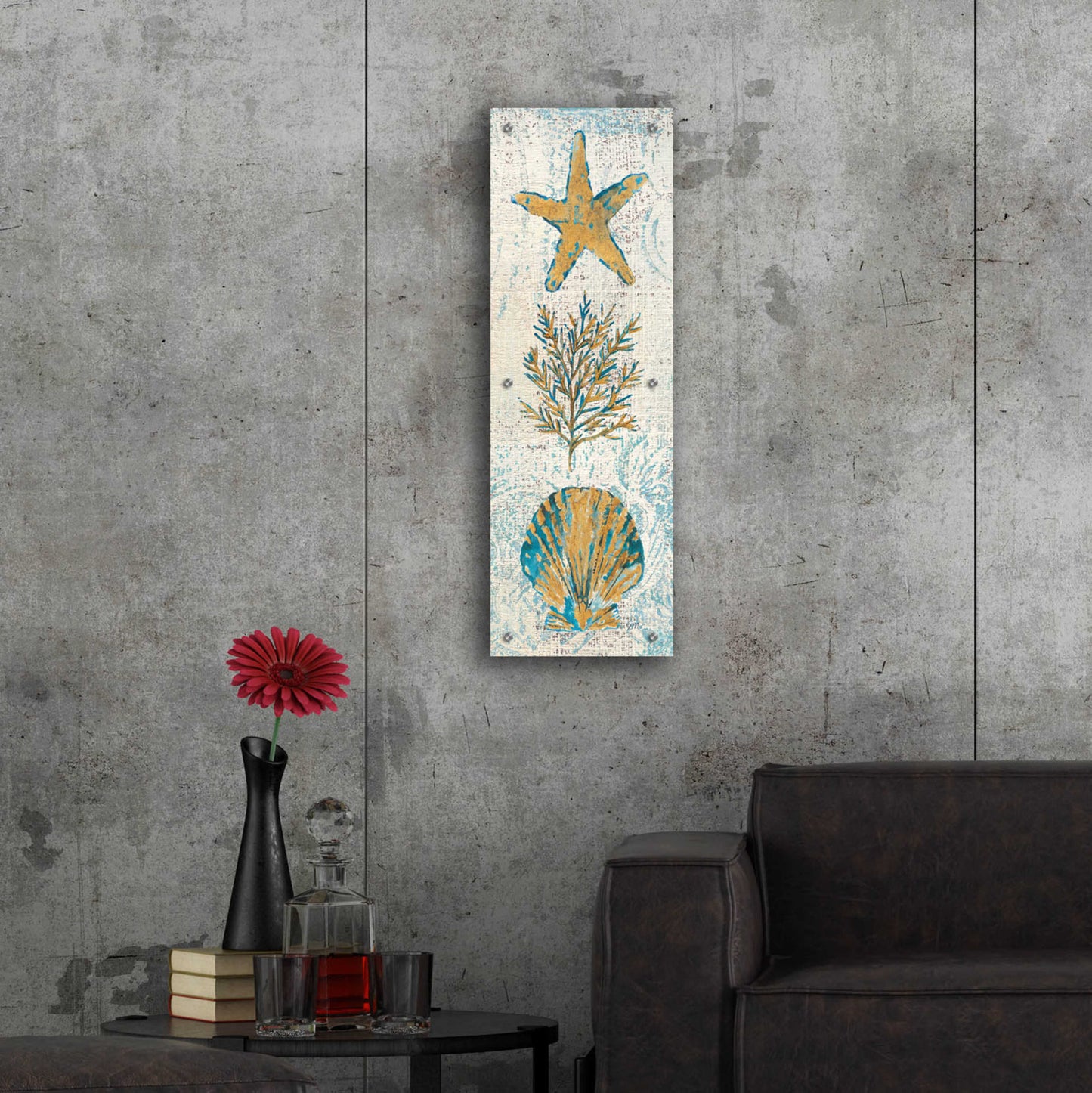 Epic Art 'Coastal Beauty Panel II' by Studio Mousseau, Acrylic Glass Wall Art,12x36