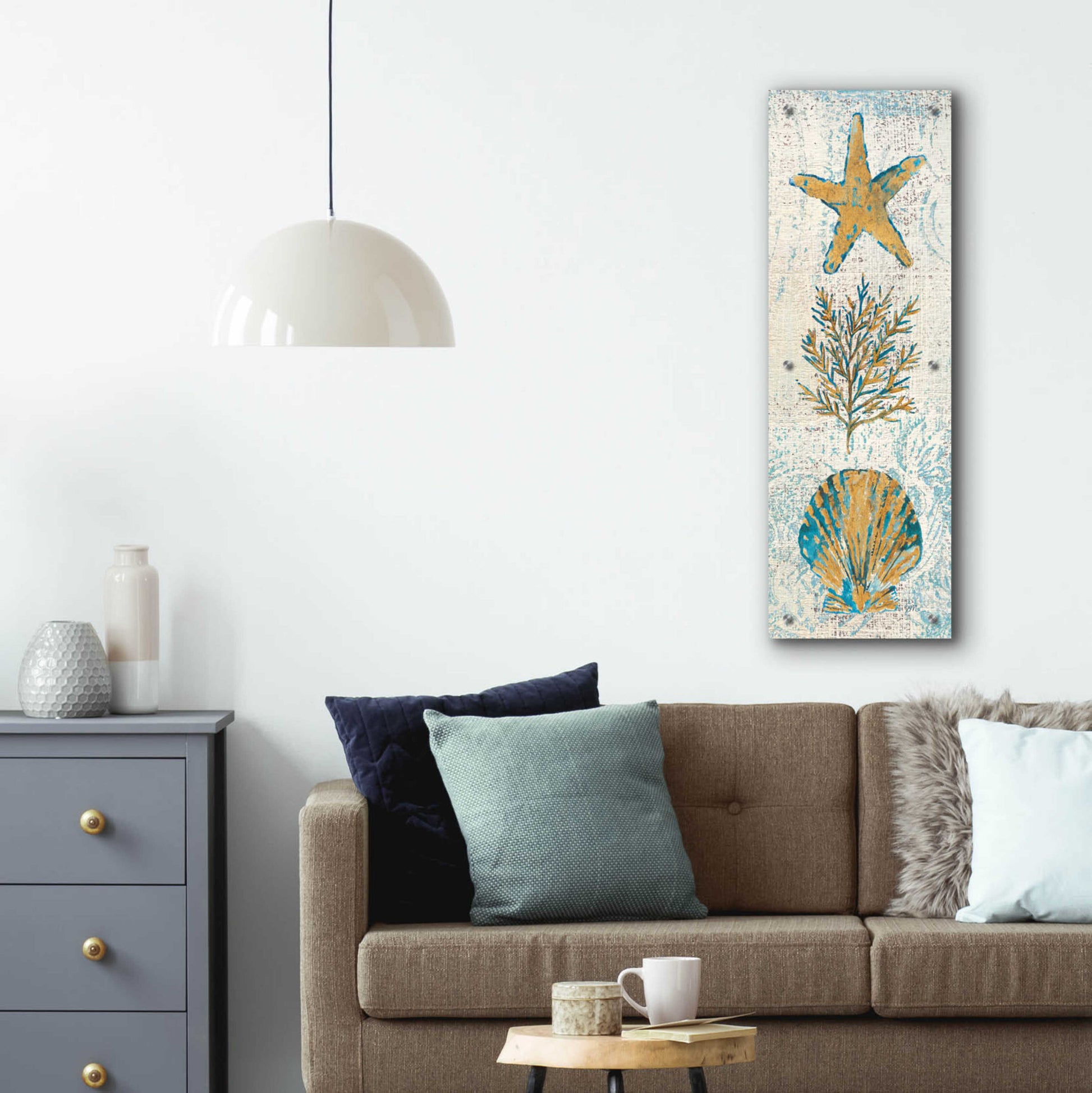 Epic Art 'Coastal Beauty Panel II' by Studio Mousseau, Acrylic Glass Wall Art,12x36