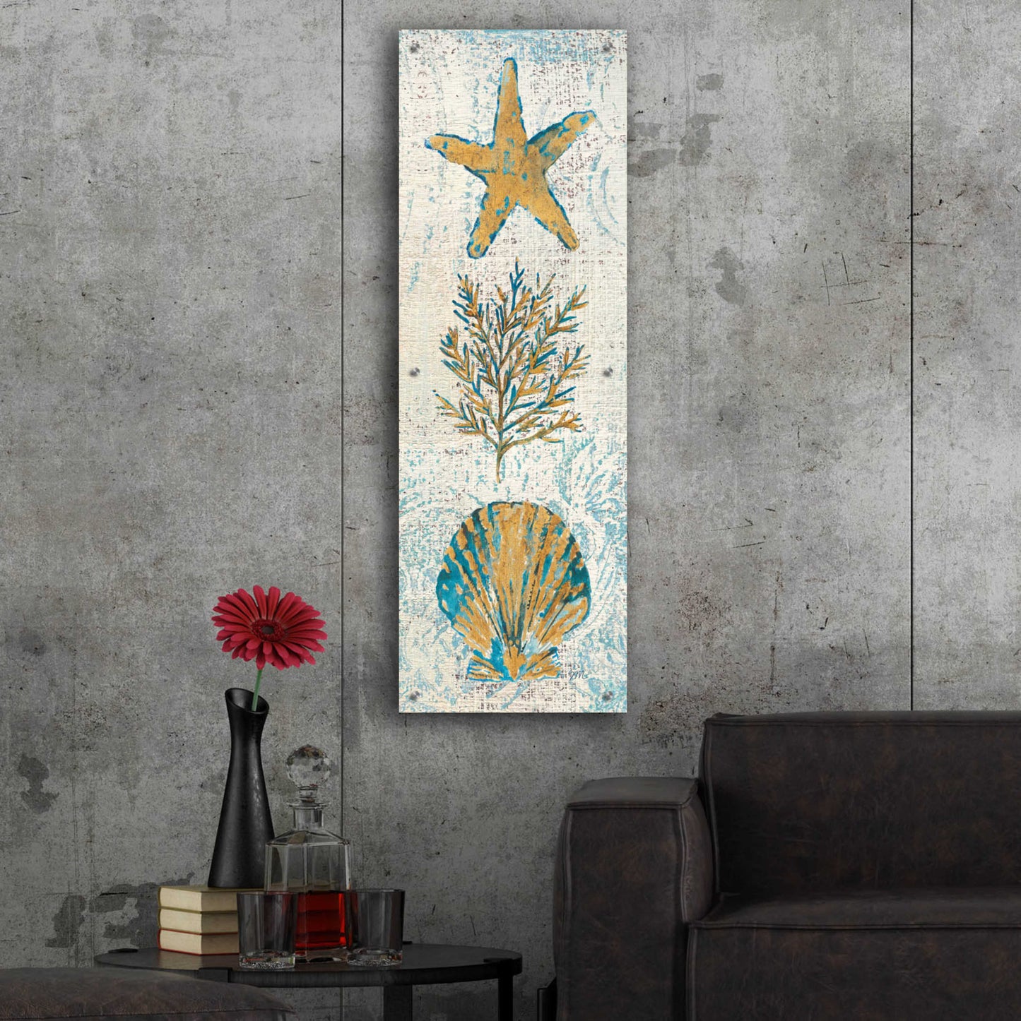 Epic Art 'Coastal Beauty Panel II' by Studio Mousseau, Acrylic Glass Wall Art,16x48