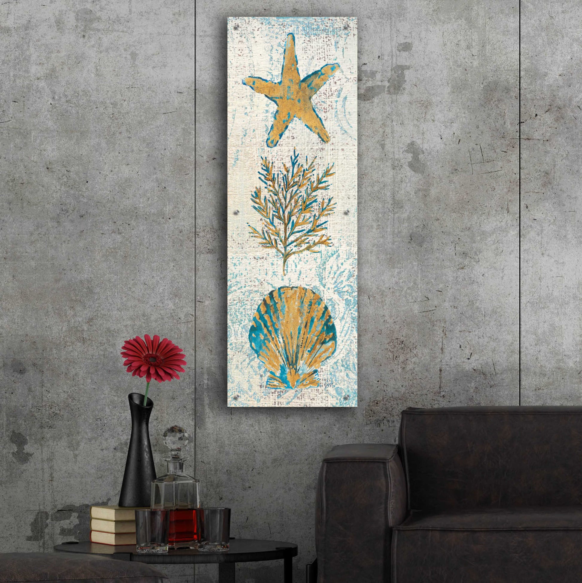 Epic Art 'Coastal Beauty Panel II' by Studio Mousseau, Acrylic Glass Wall Art,16x48