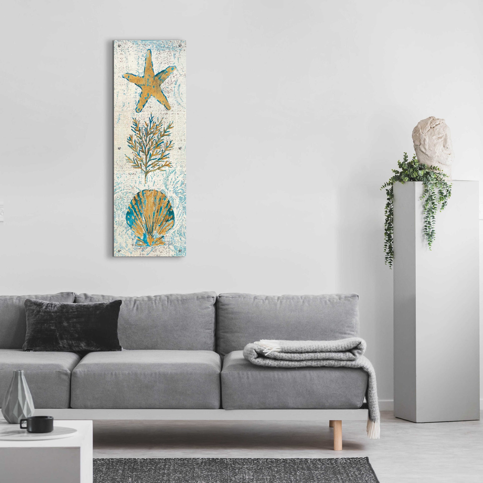 Epic Art 'Coastal Beauty Panel II' by Studio Mousseau, Acrylic Glass Wall Art,16x48