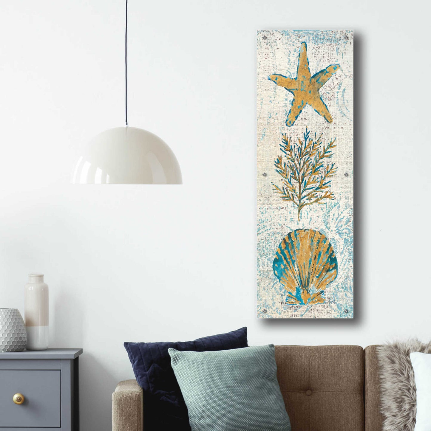 Epic Art 'Coastal Beauty Panel II' by Studio Mousseau, Acrylic Glass Wall Art,16x48