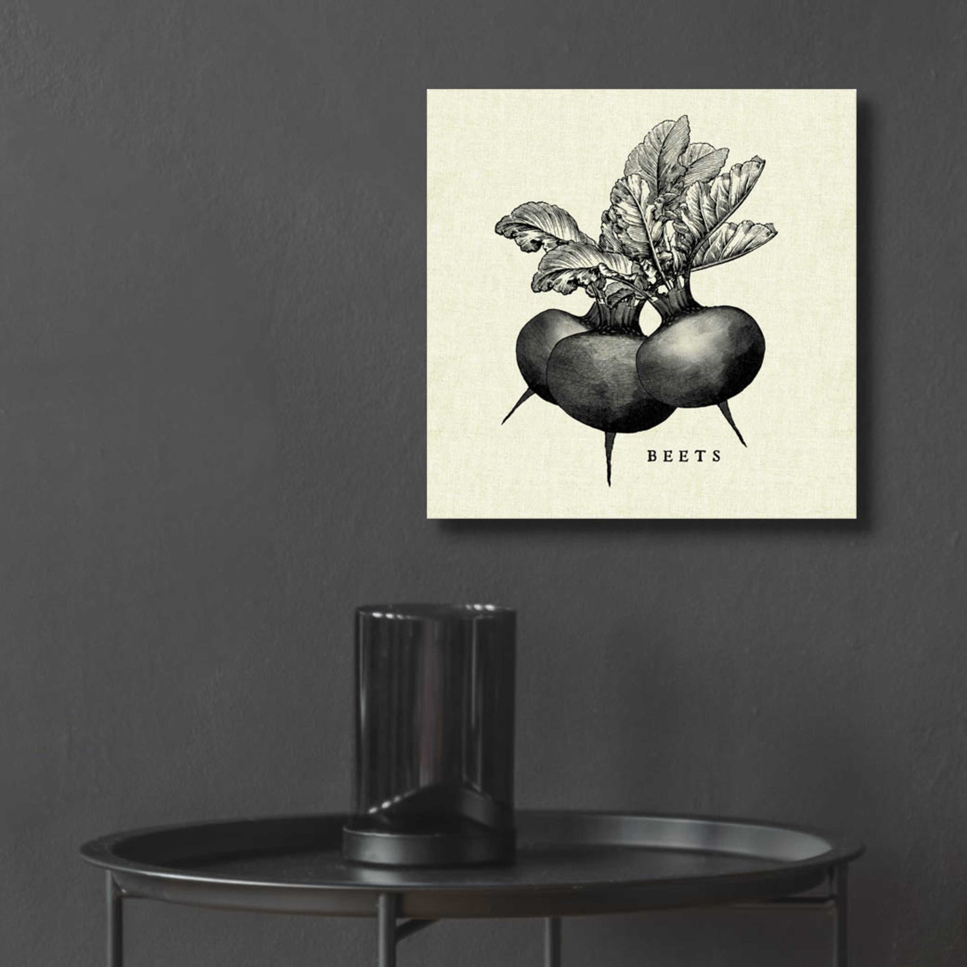 Epic Art 'Linen Vegetable BW Sketch Beets' by Studio Mousseau, Acrylic Glass Wall Art,12x12