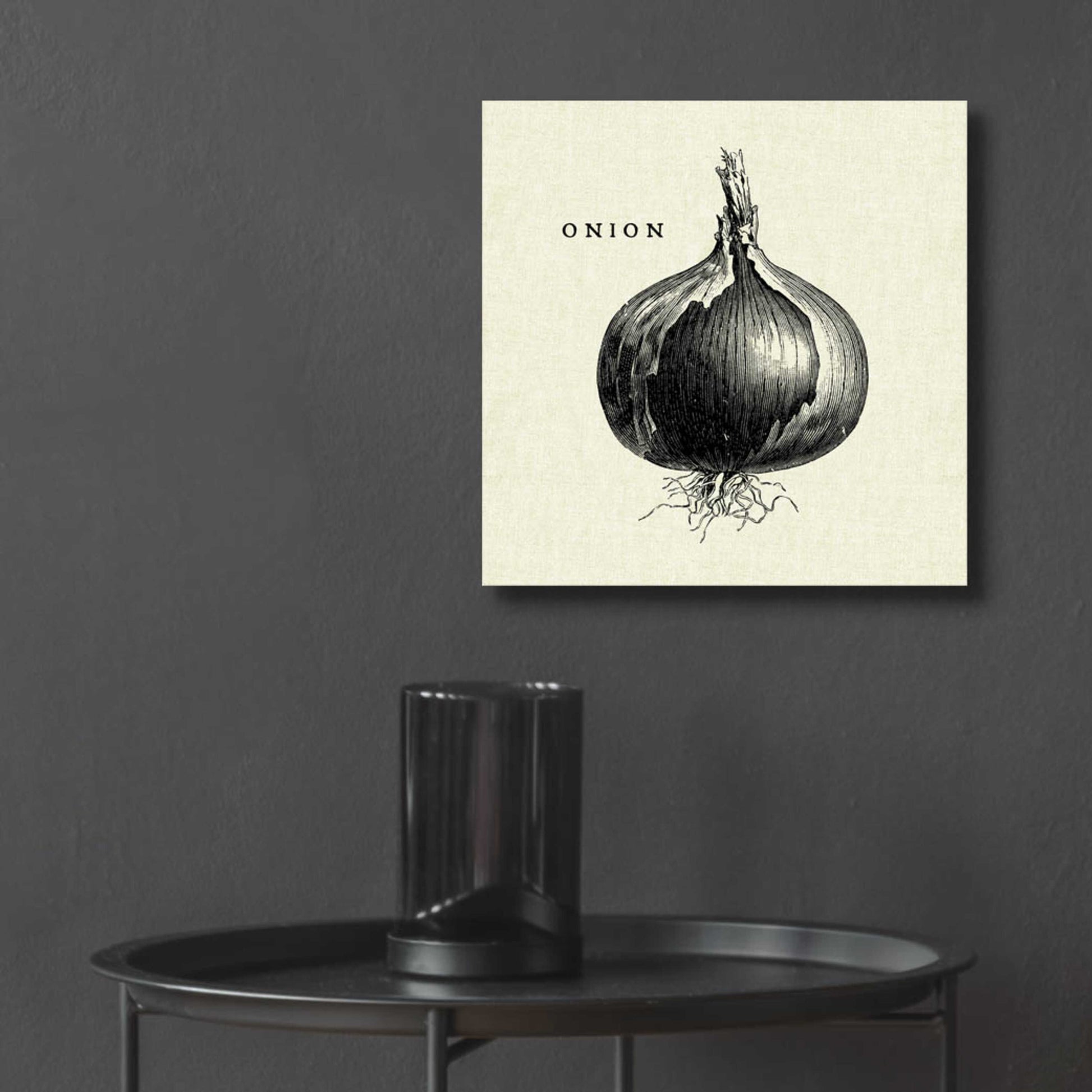 Epic Art 'Linen Vegetable BW Sketch Onion' by Studio Mousseau, Acrylic Glass Wall Art,12x12