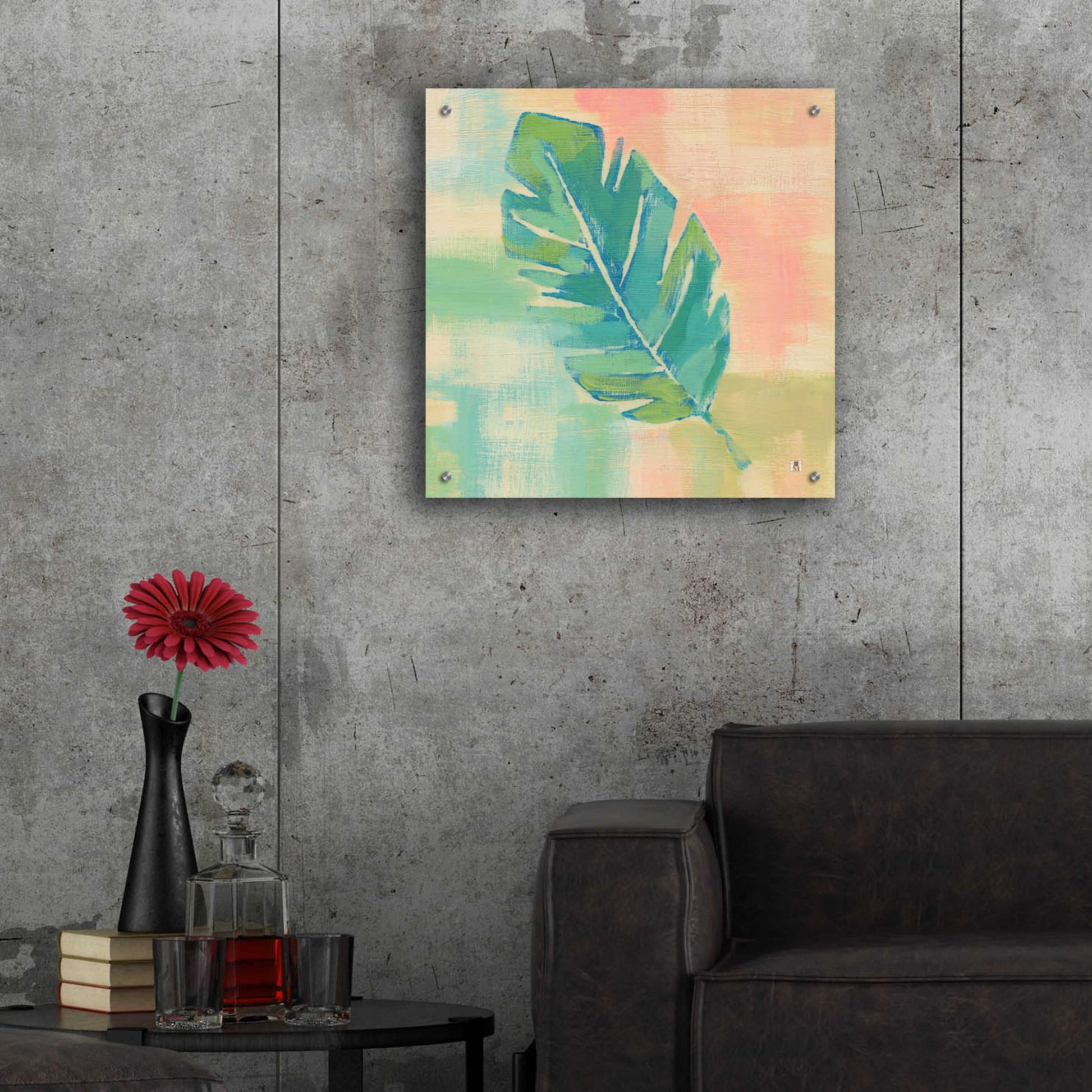 Epic Art 'Beach Cove Leaves III' by Studio Mousseau, Acrylic Glass Wall Art,24x24