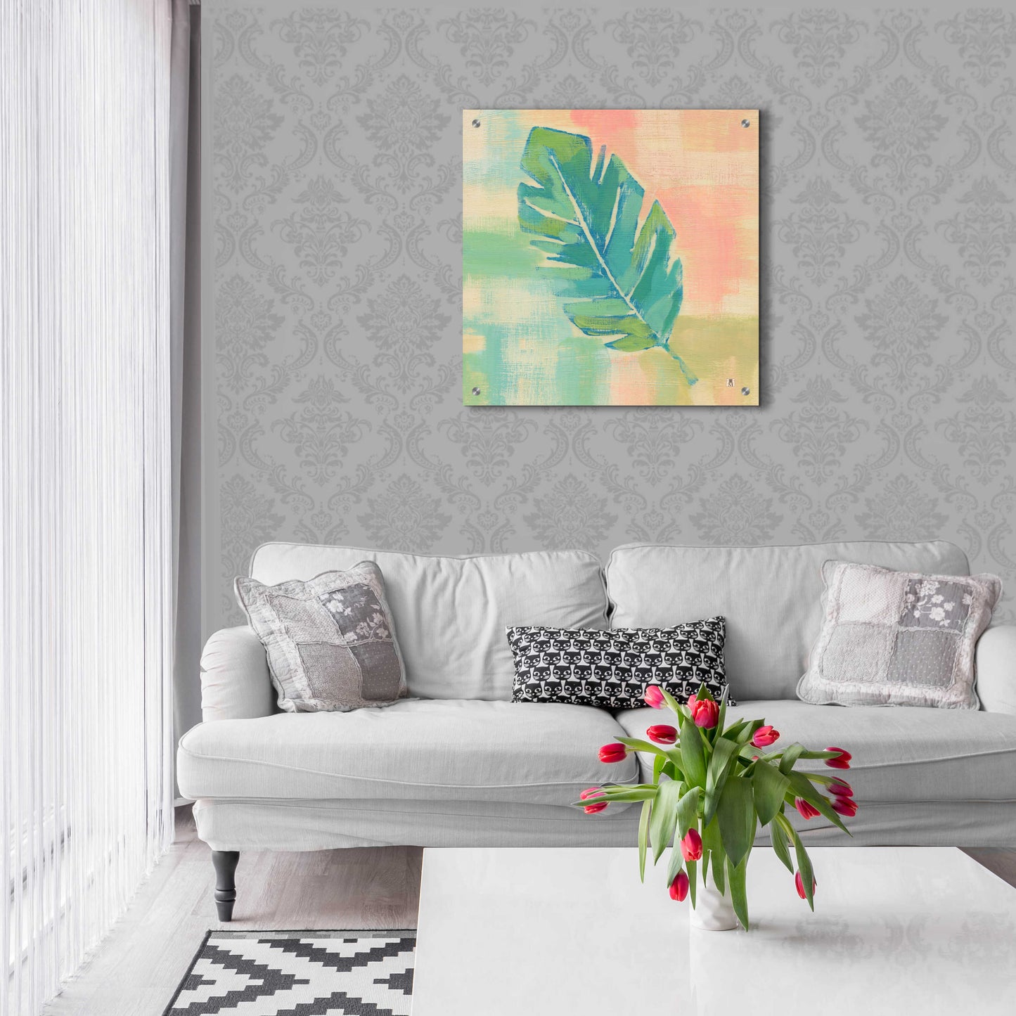 Epic Art 'Beach Cove Leaves III' by Studio Mousseau, Acrylic Glass Wall Art,24x24