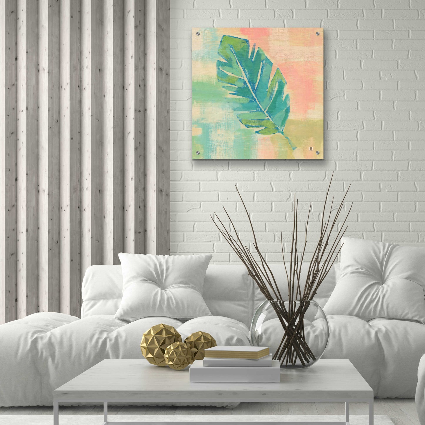 Epic Art 'Beach Cove Leaves III' by Studio Mousseau, Acrylic Glass Wall Art,24x24