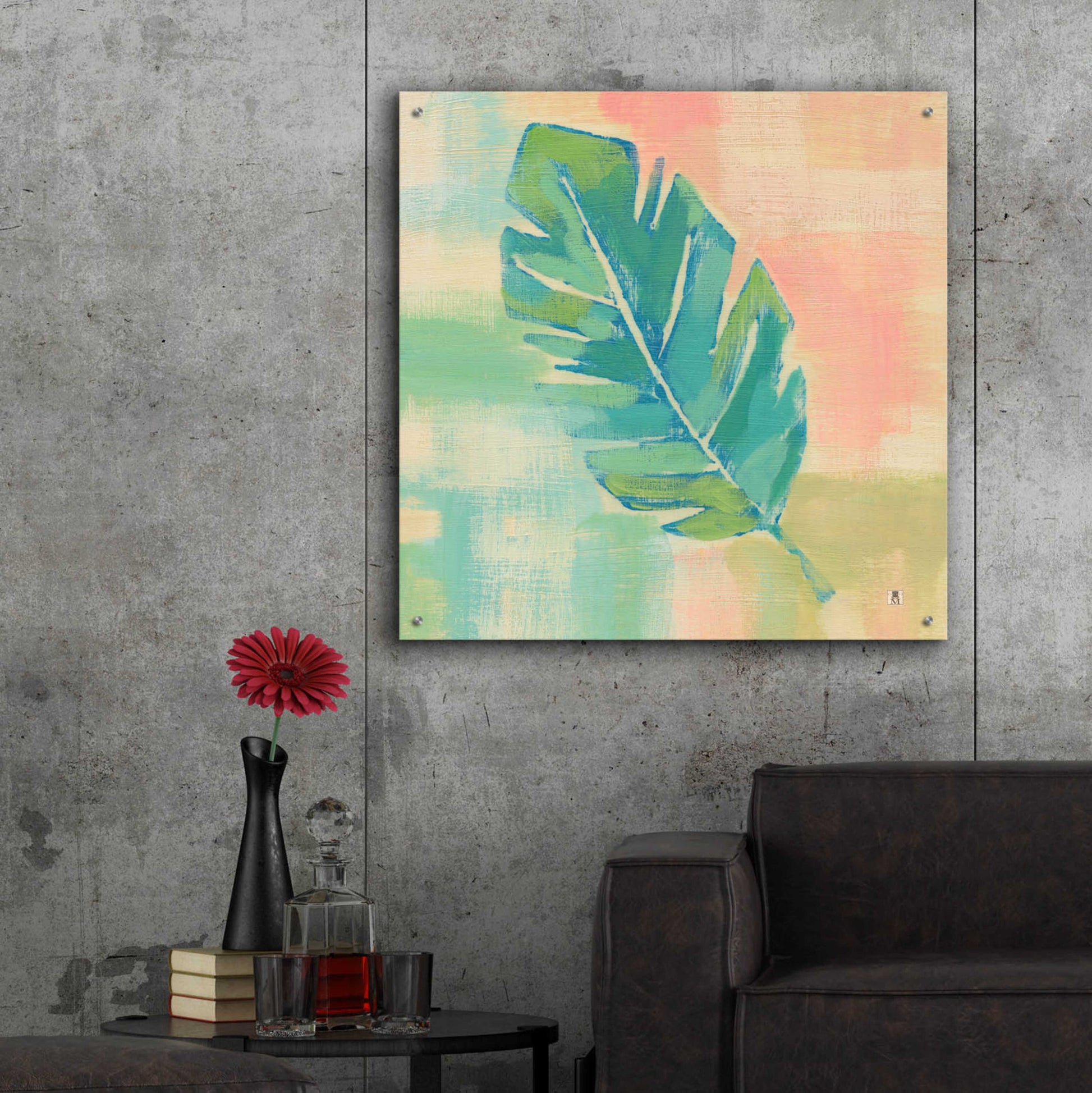 Epic Art 'Beach Cove Leaves III' by Studio Mousseau, Acrylic Glass Wall Art,36x36