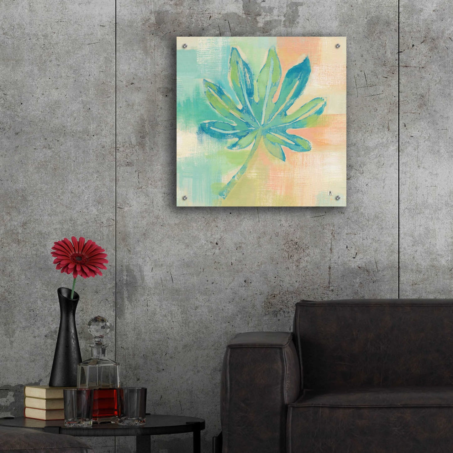 Epic Art 'Beach Cove Leaves IV' by Studio Mousseau, Acrylic Glass Wall Art,24x24