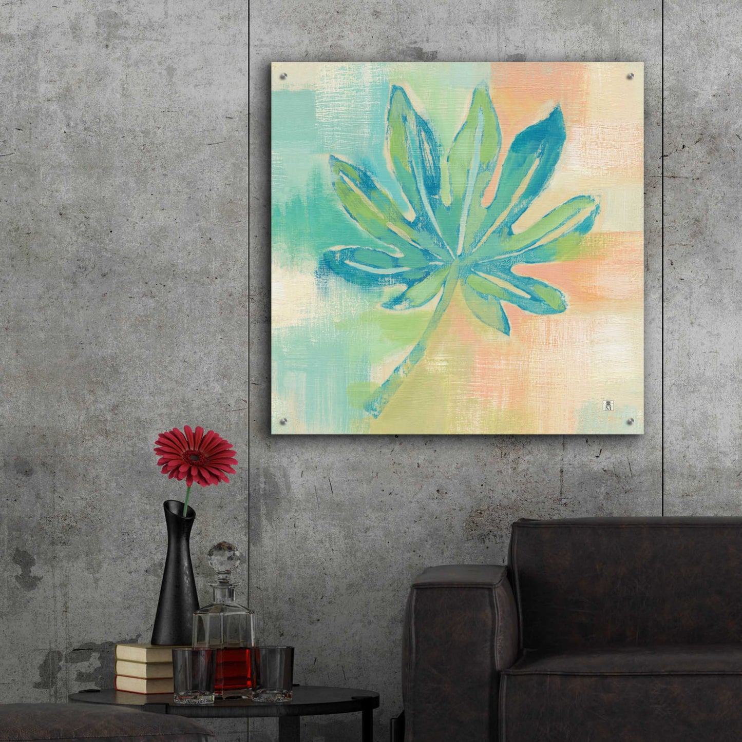 Epic Art 'Beach Cove Leaves IV' by Studio Mousseau, Acrylic Glass Wall Art,36x36