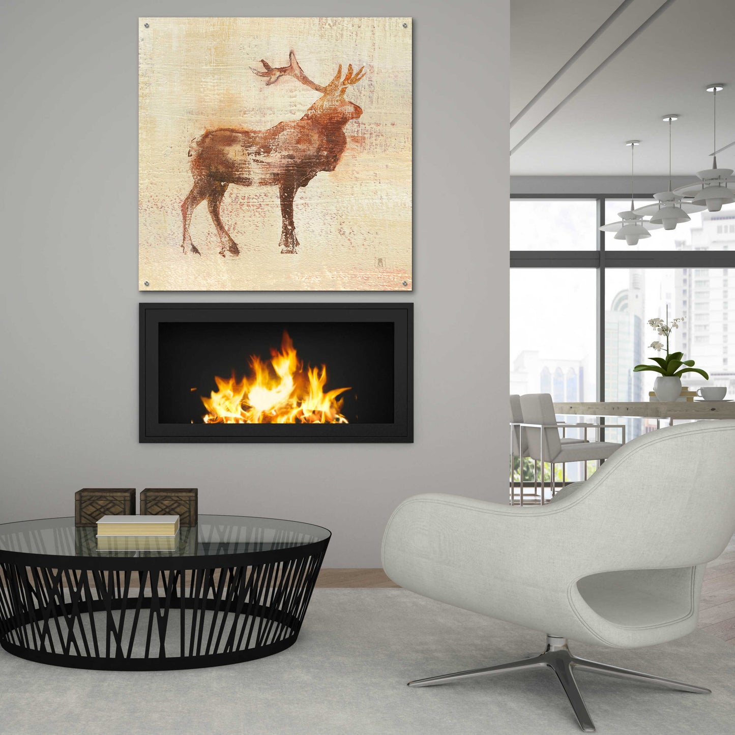 Epic Art 'Elk Study v2' by Studio Mousseau, Acrylic Glass Wall Art,36x36